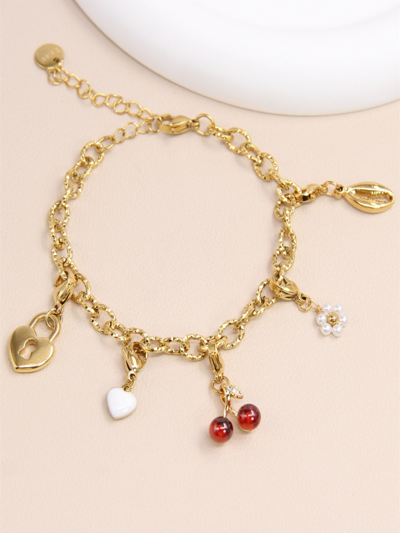 Grossiste Bellissima - Bracelet maillon martelé compatible pour attacher des pendentifs charm's .