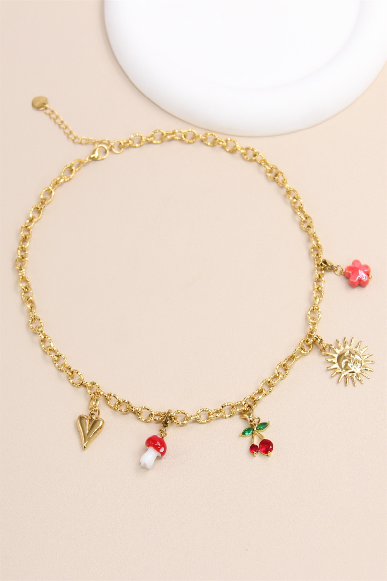 Grossiste Bellissima - Collier maillon martelé compatible pour attacher des pendentifs charm's .