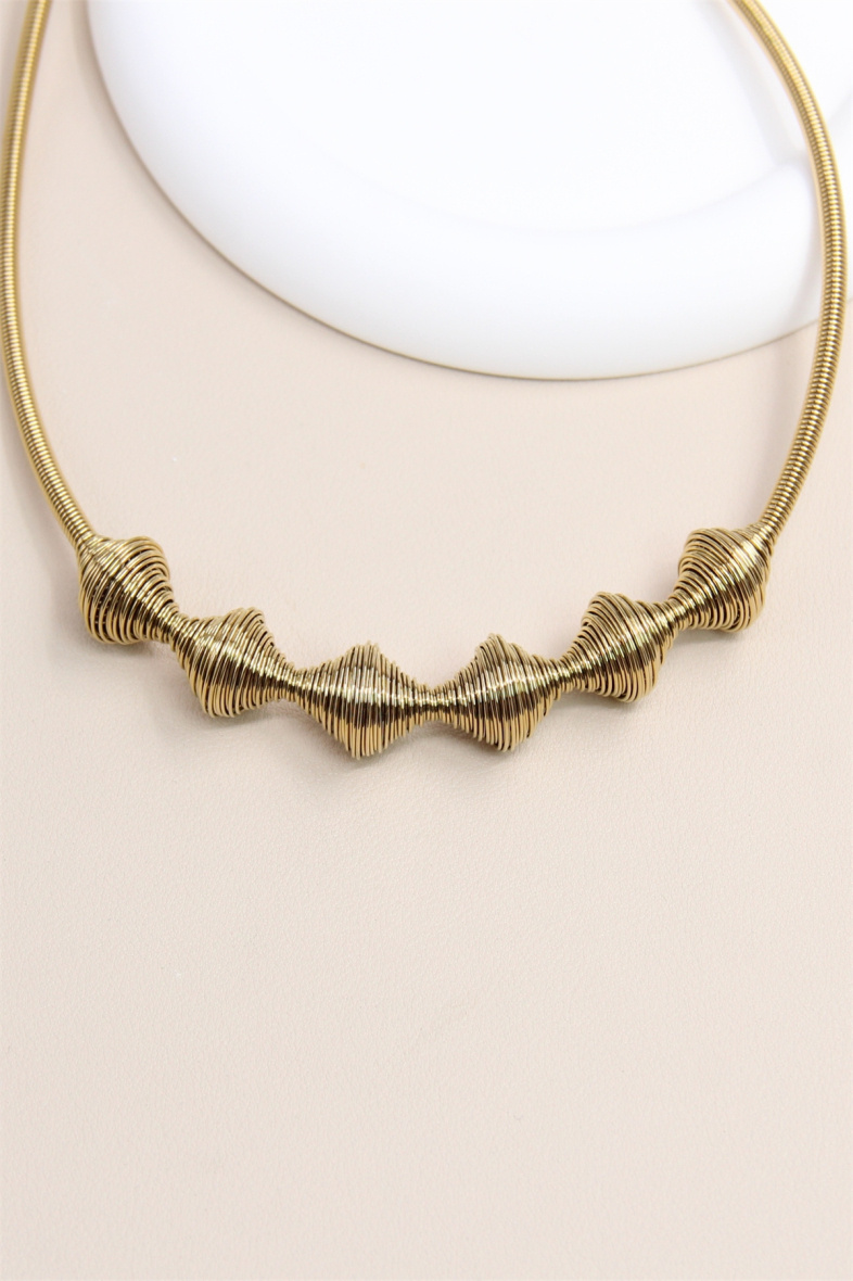 Grossiste Bellissima - Spirale Éclatante : Collier en Acier Inoxydable