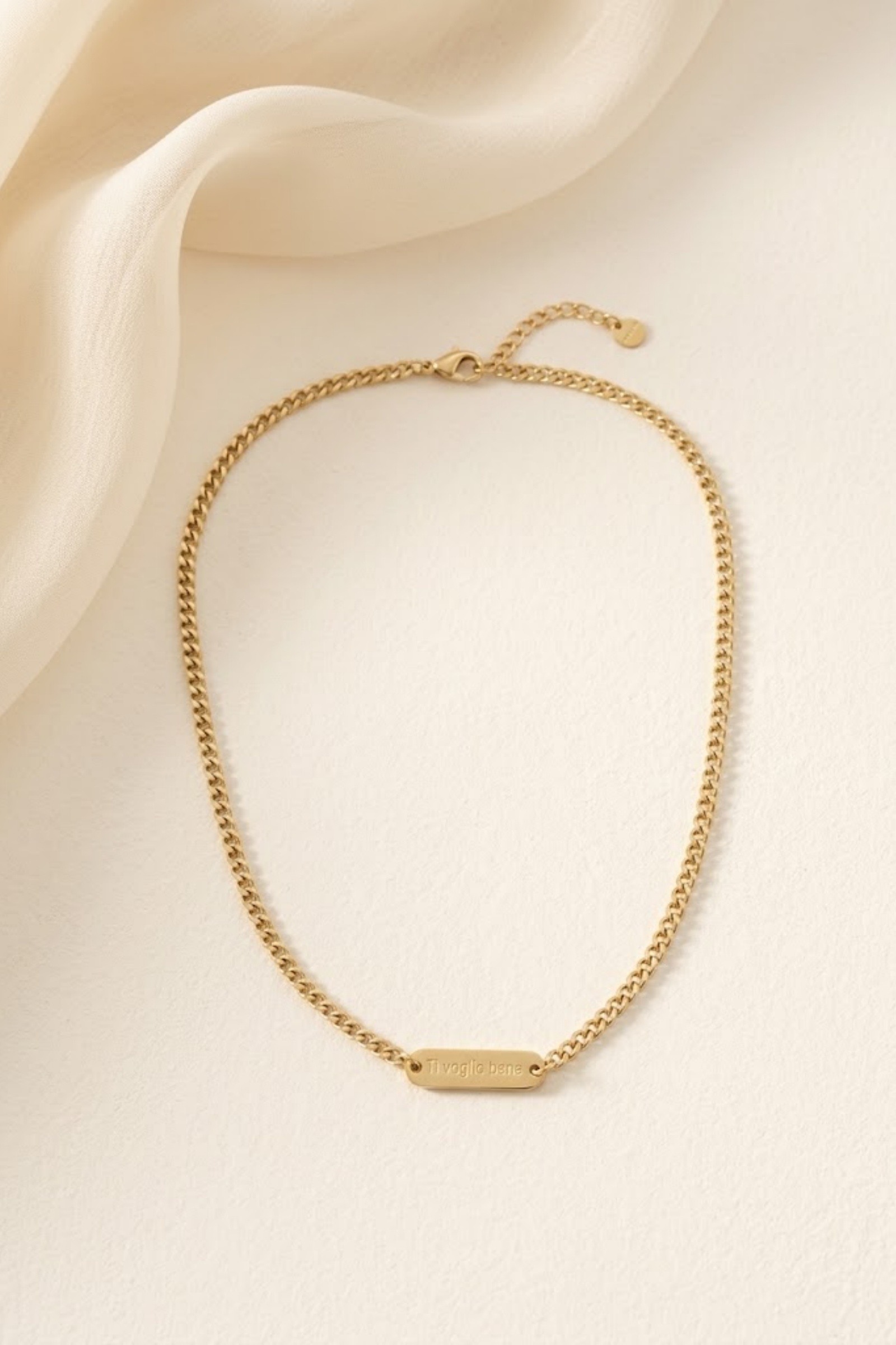 Grossiste Bellissima - Collier chaîne à barrette ovale en acier inoxydable