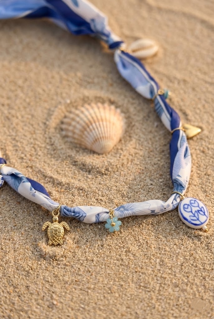 Grossiste Bellissima - Collier foulard à pampilles – Acier inoxydable & céramique