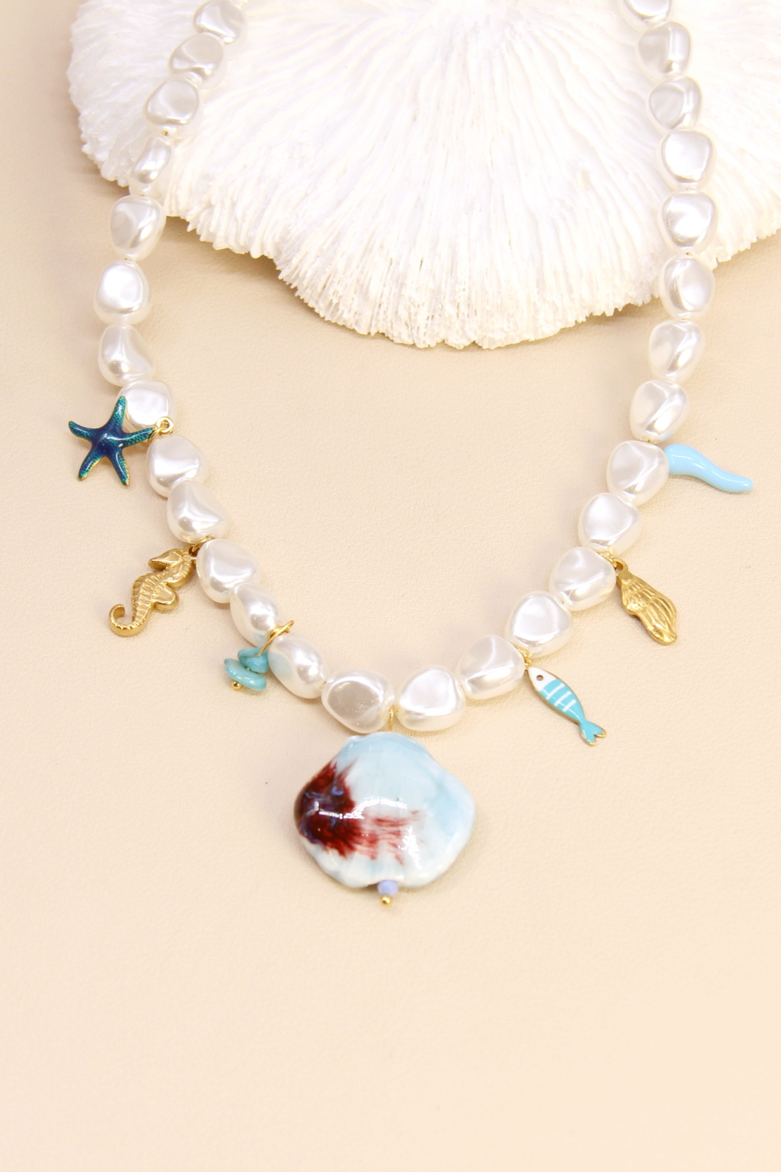 Grossiste Bellissima - Collier perle sirène – Évasion en bord de mer