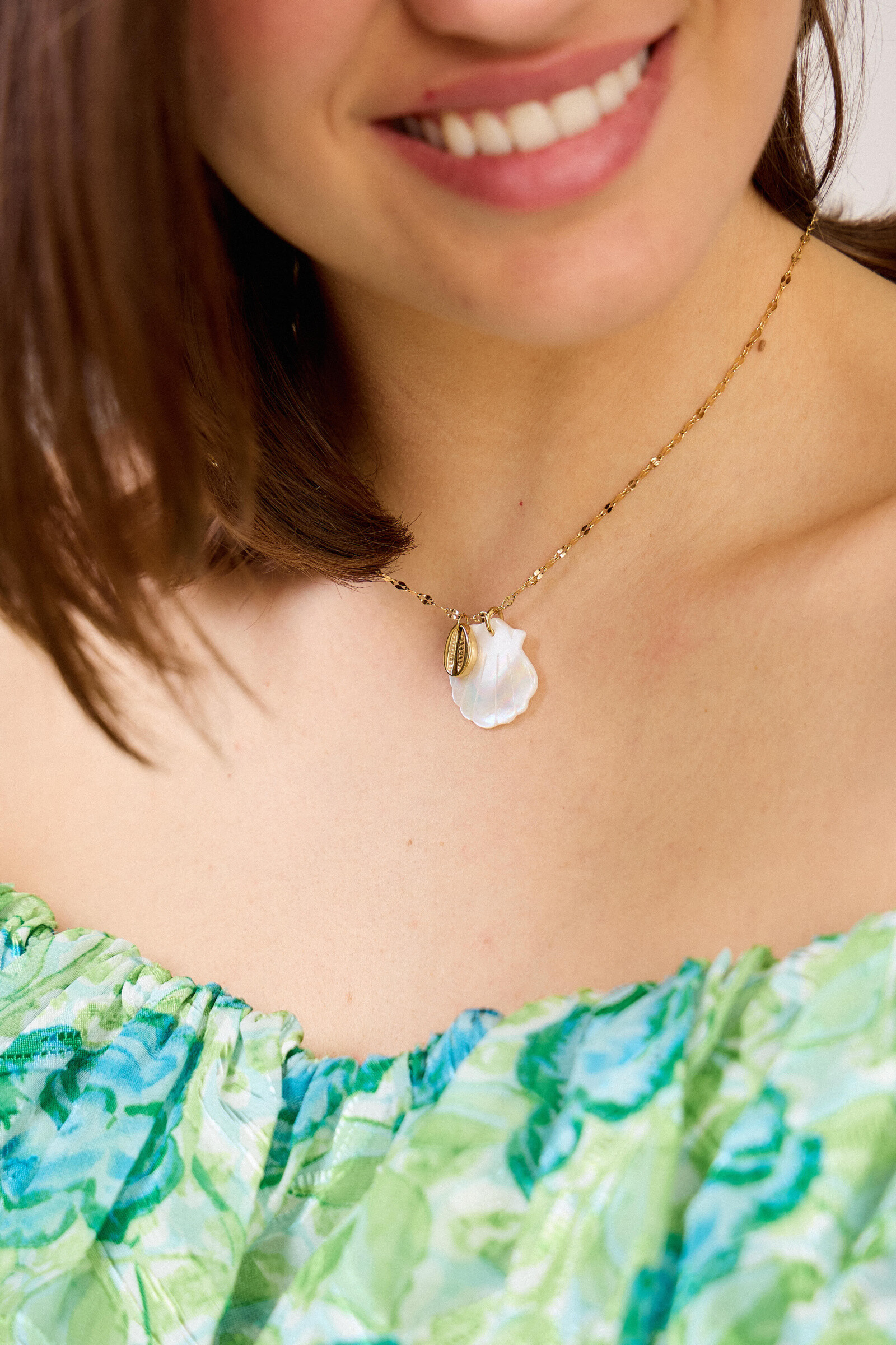 Mayorista Bellissima - Mother -Of -Pearl Collar y concha -Elegancia de acero inoxidable natural