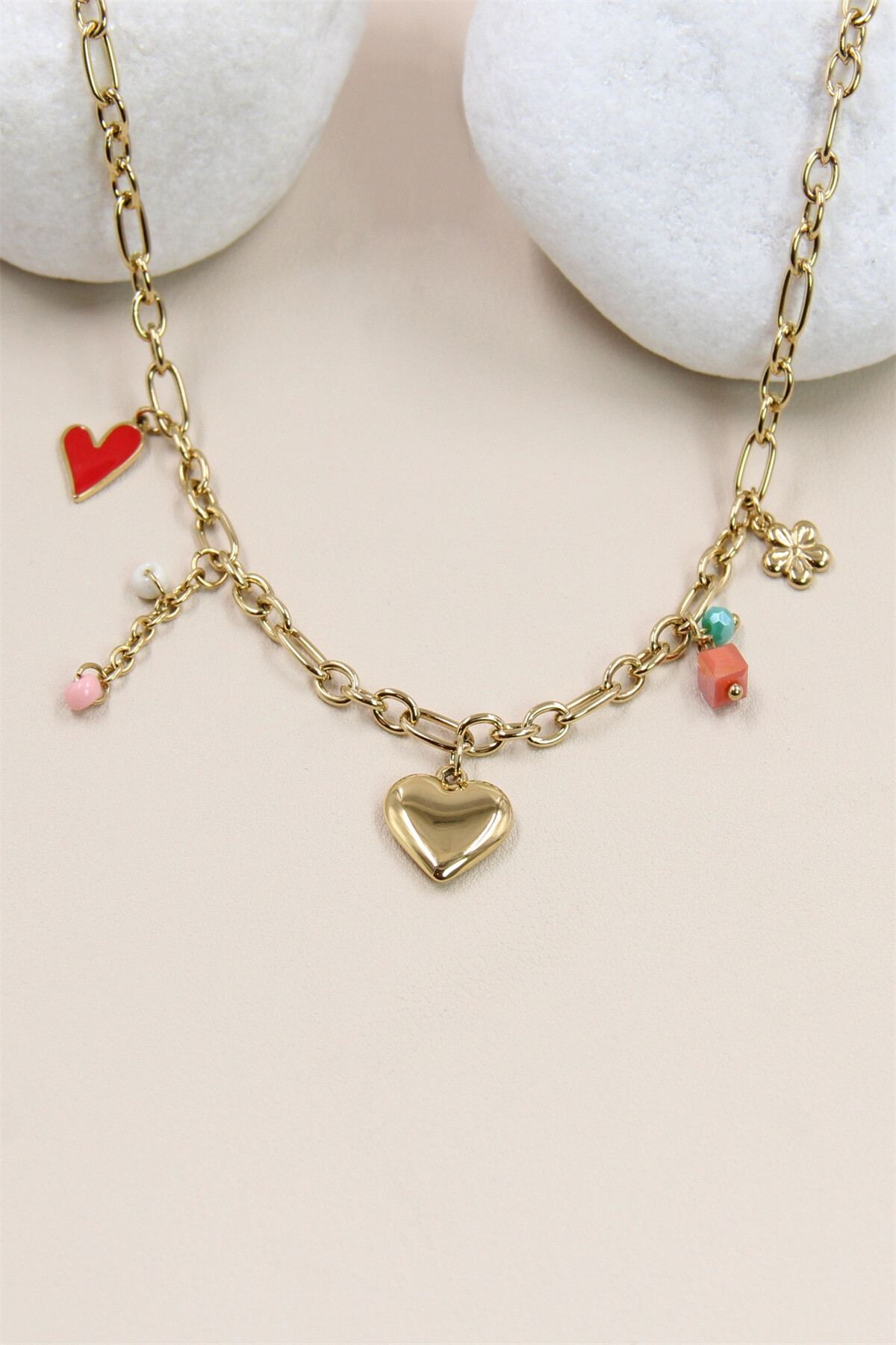 Wholesaler Bellissima - Necklace - Stainless steel Heart Buse: Style & femininity