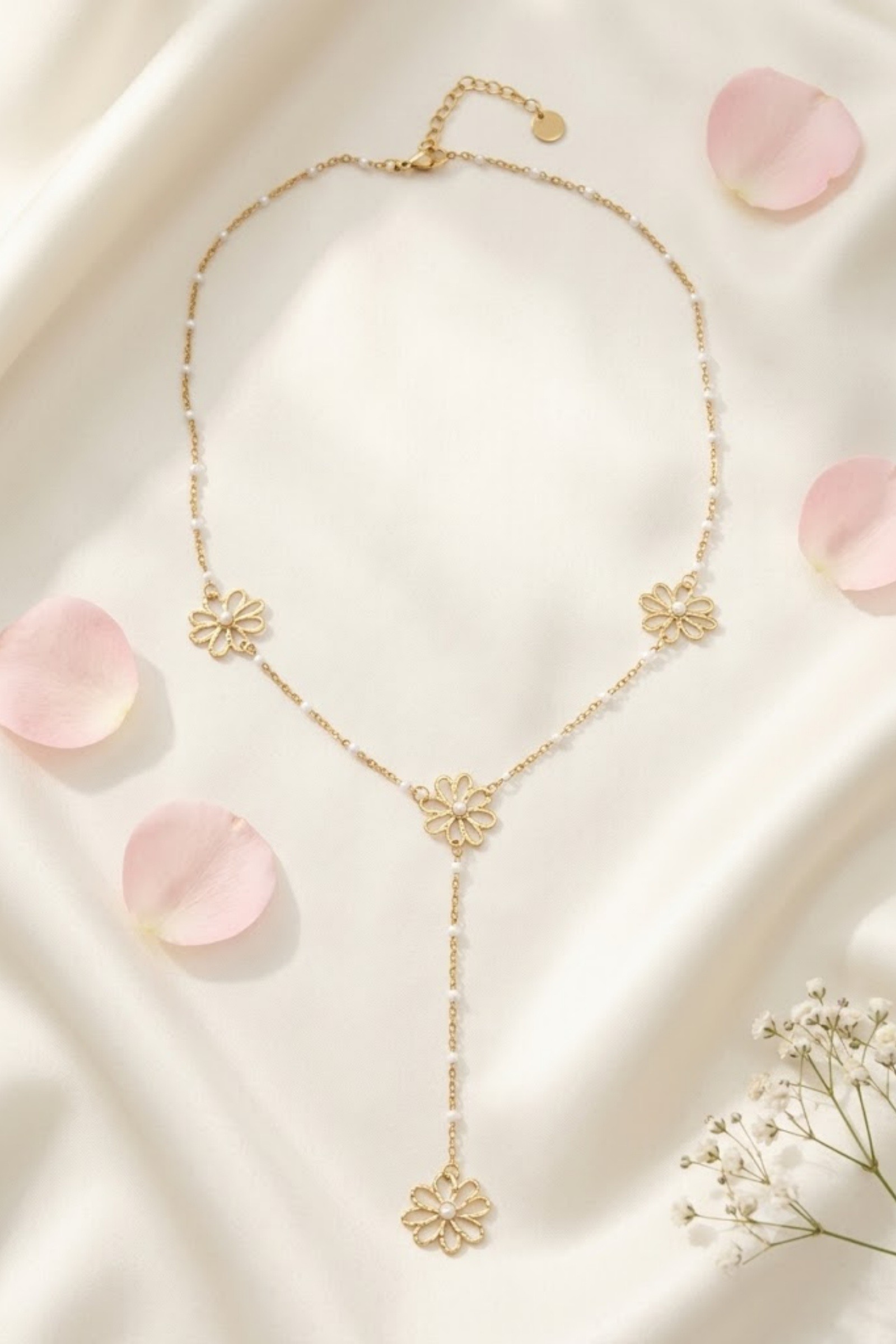 Großhändler Bellissima - Y-Blumenhalskette – Florale Eleganz