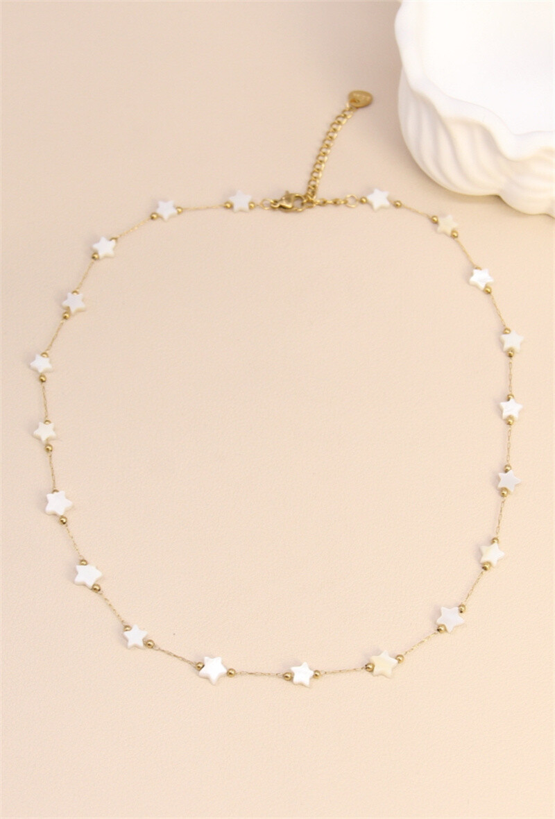Wholesaler Bellissima - Mother of Pearl & Lemon Stainless Steel Necklace - Freshness & Elegance