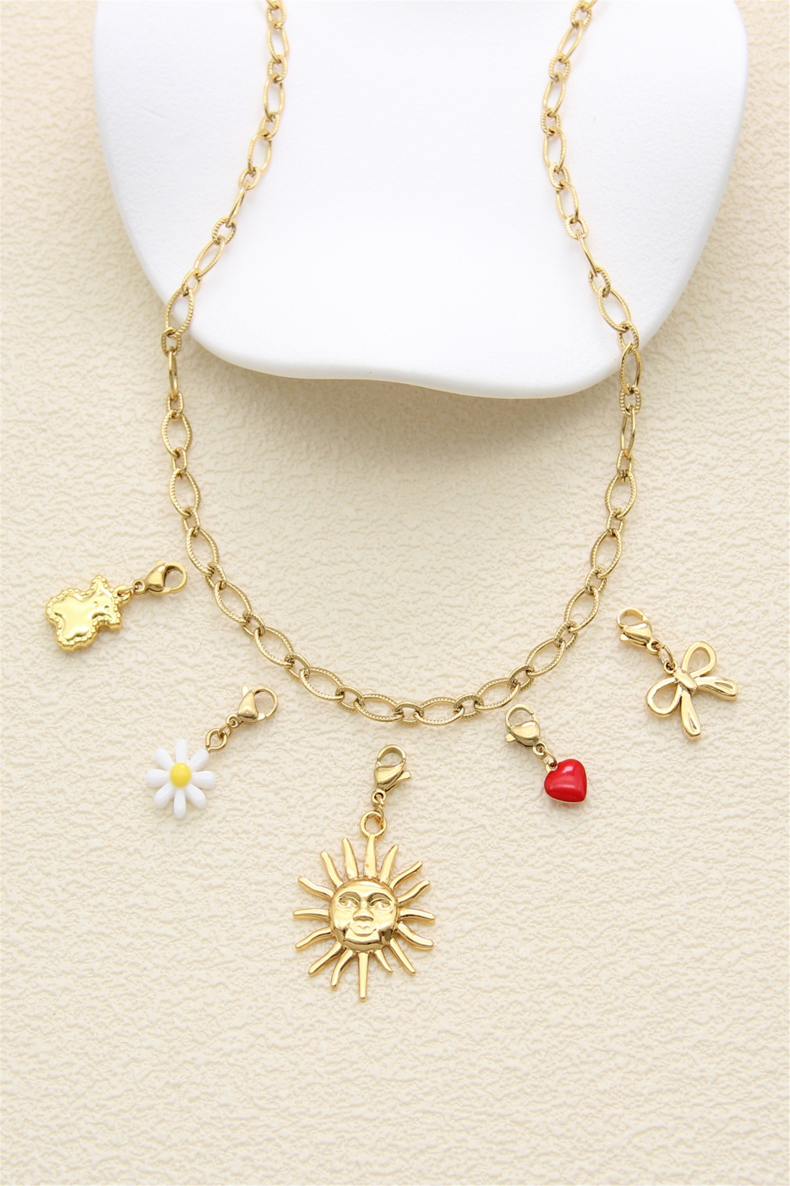 Grossiste Bellissima - Collier Maille Doré en Acier Inoxydable – Base Premium pour Charms Personnali