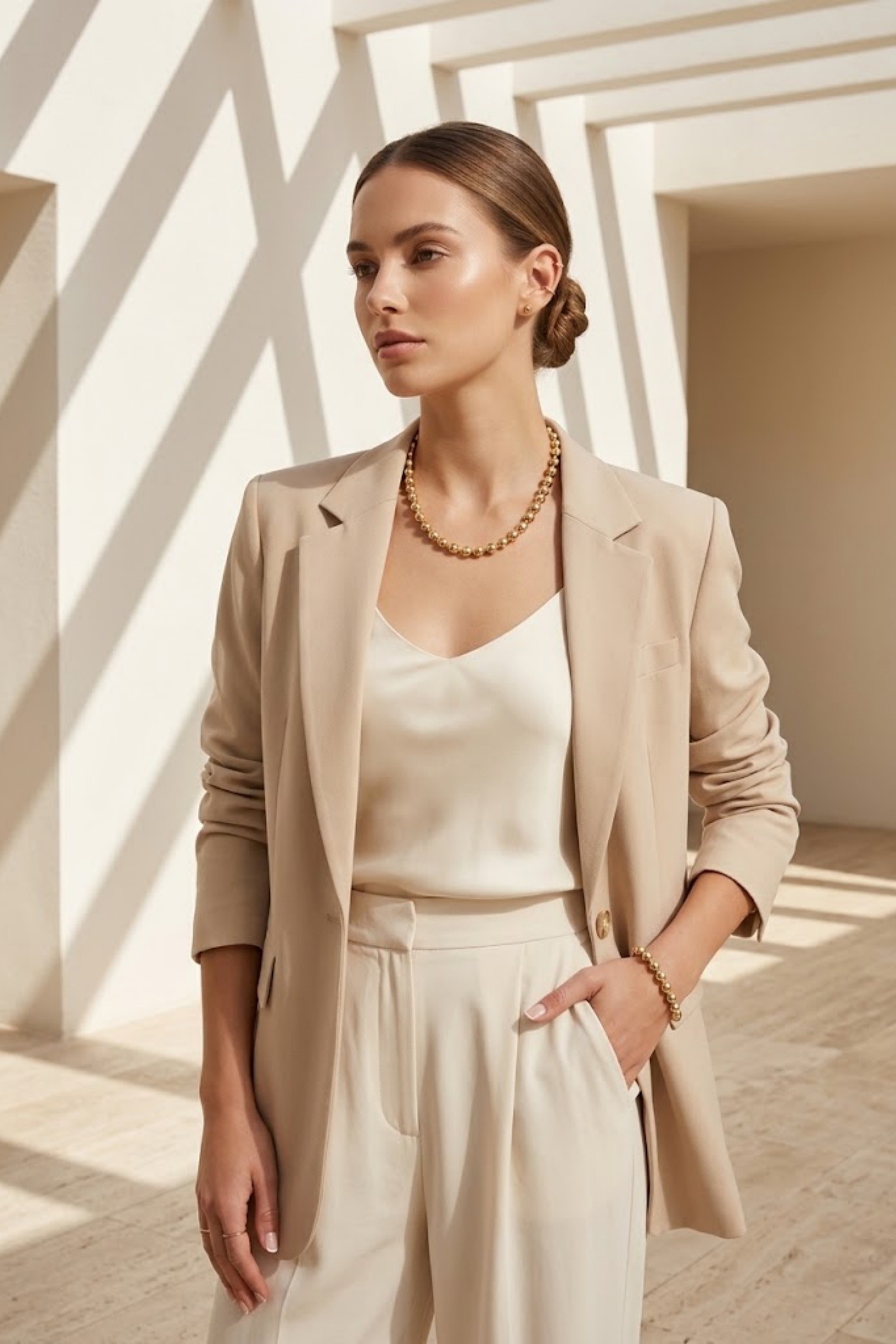 Grossiste Bellissima - Collier perles dorées effet métal - bijou tendance