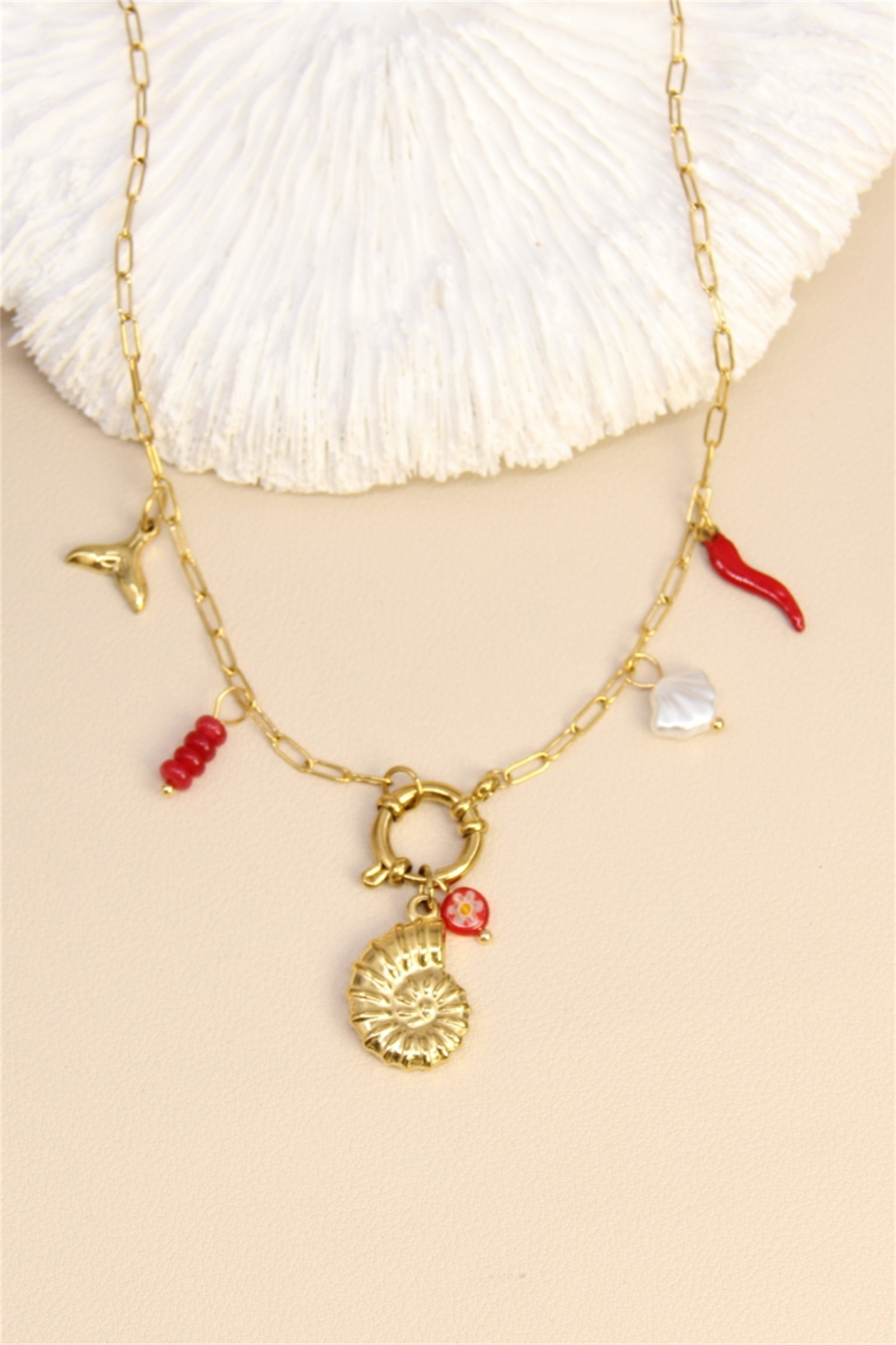 Grossiste Bellissima - Collier Maillons & Charm’s Bohèmes – Acier Inoxydable