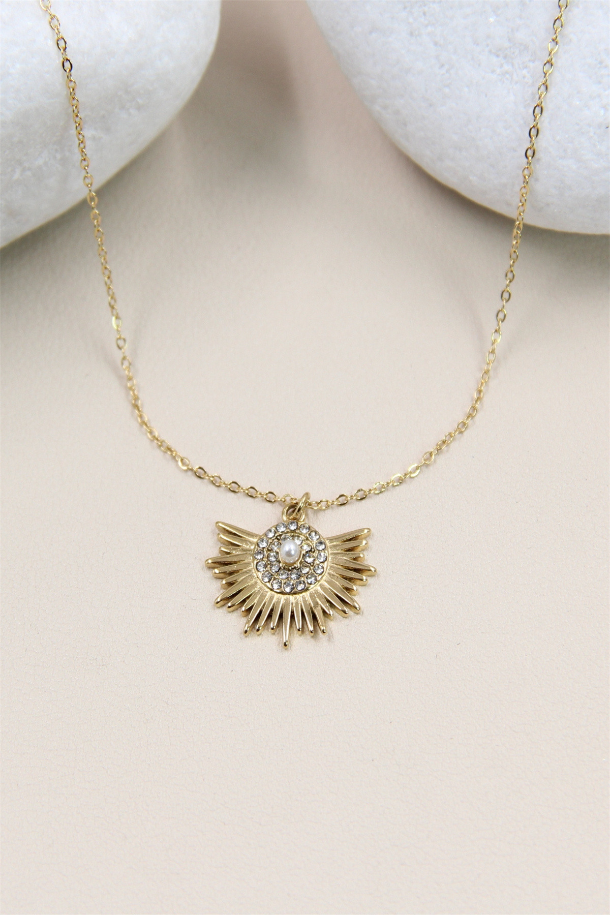 Grossiste Bellissima - Collier Soleil Éblouissant en Acier Inoxydable