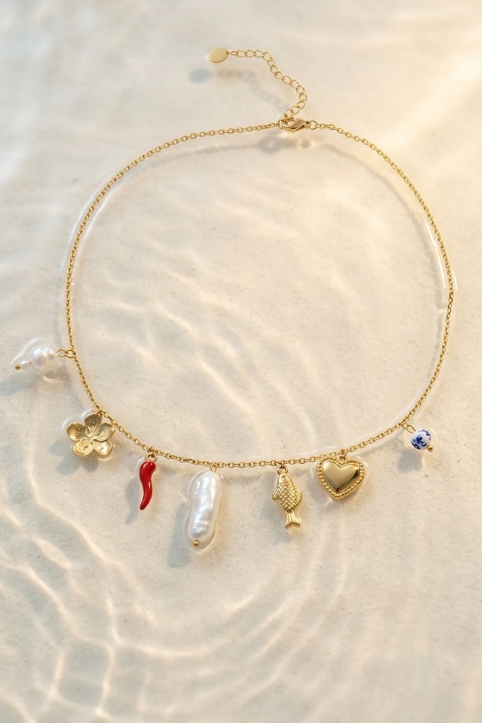 Grossiste Bellissima - Collier Charms Porte-Bonheur en acier doré