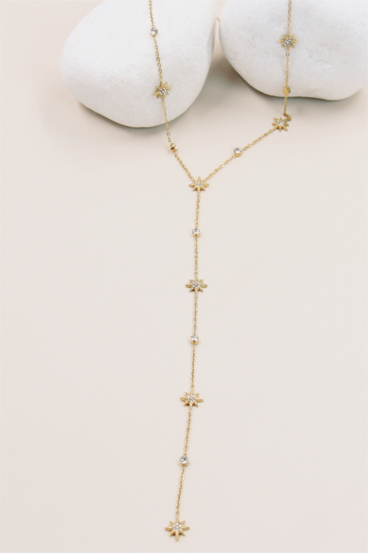 Collier étoile Cadenas Plaqué Or - Acier Inoxydable, Neuf Avec étiquettes, Cadeau Femme