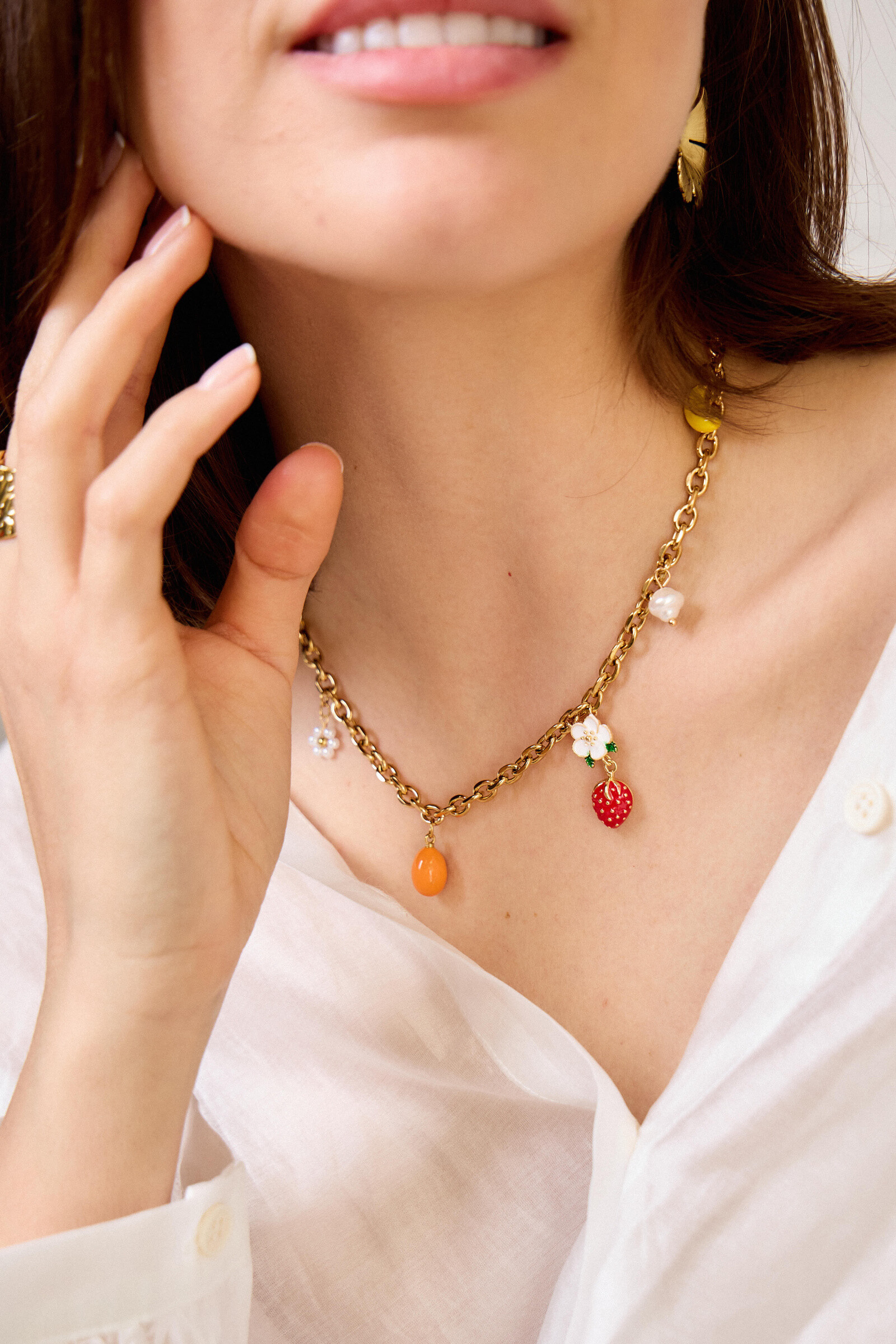 Grossiste Bellissima - Collier Charm's Fruit en Acier Inoxydable – Originalité et Éclat Gourmand