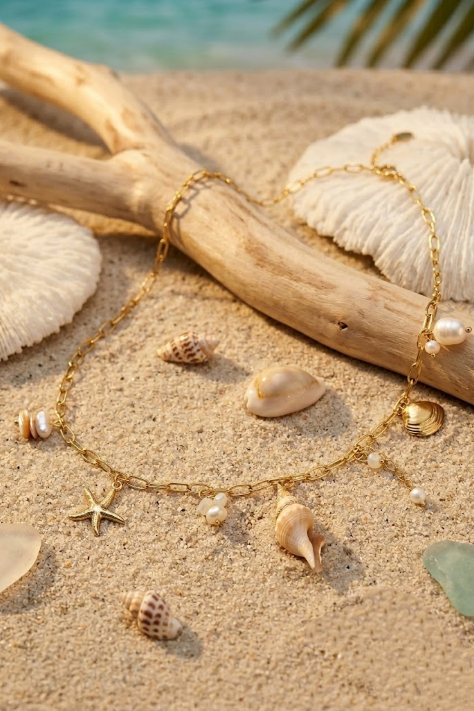 Grossiste Bellissima - Collier Maillon & Breloques Marin – Trésors de l’Océan en Acier Inoxydable