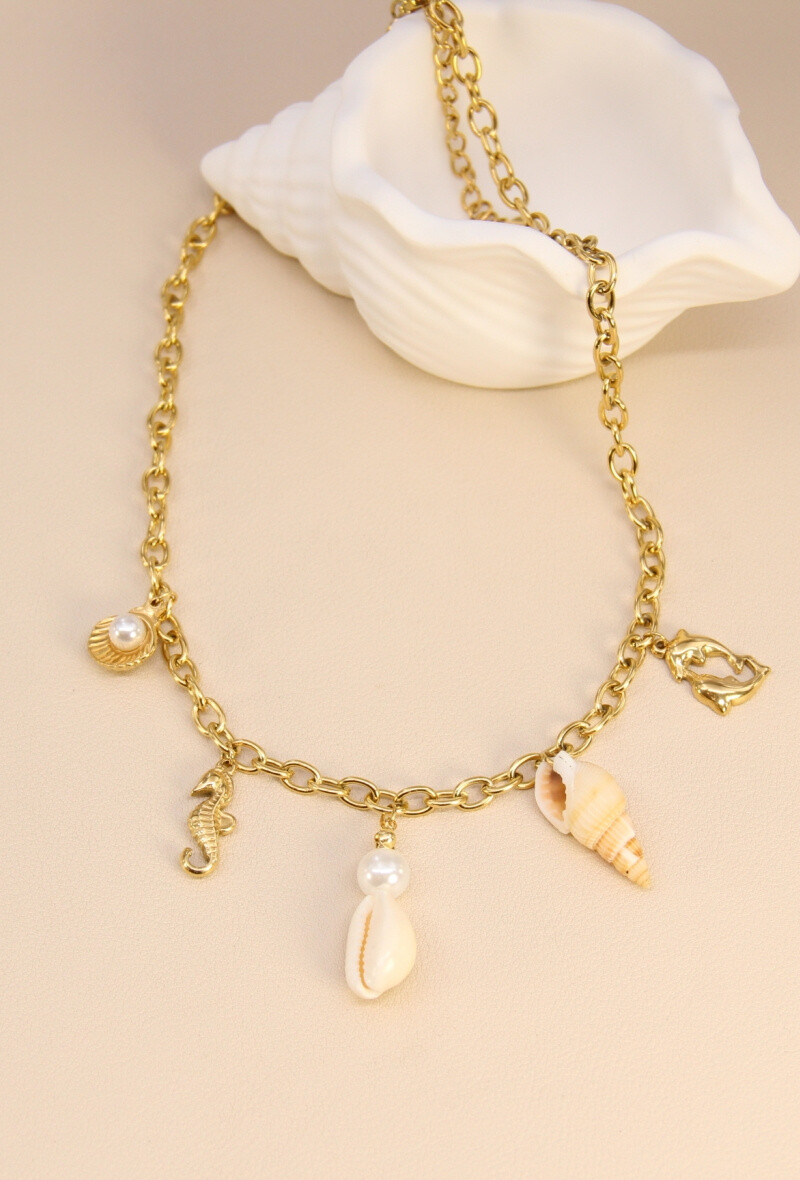 Grossiste Bellissima - Collier à breloque en acier inoxydable – Charme marin intemporel