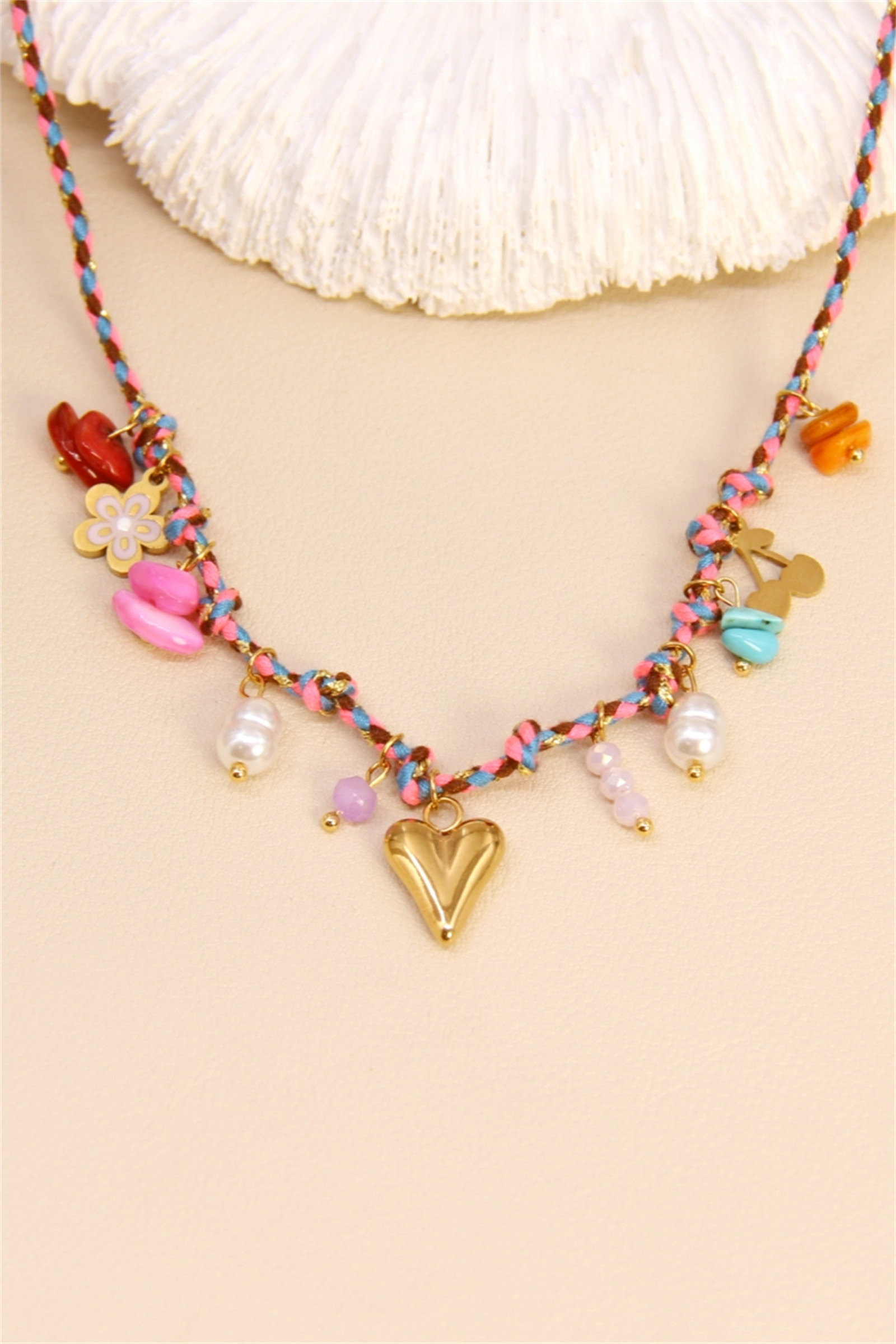 Grossiste Bellissima - Collier charms cœur – Explosion de bonne humeur