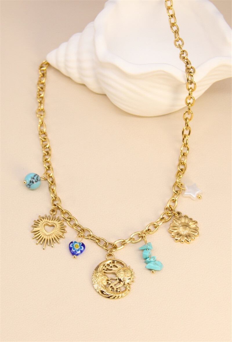 Grossiste Bellissima - Collier à breloques en acier inoxydable – Charme et détails captivants