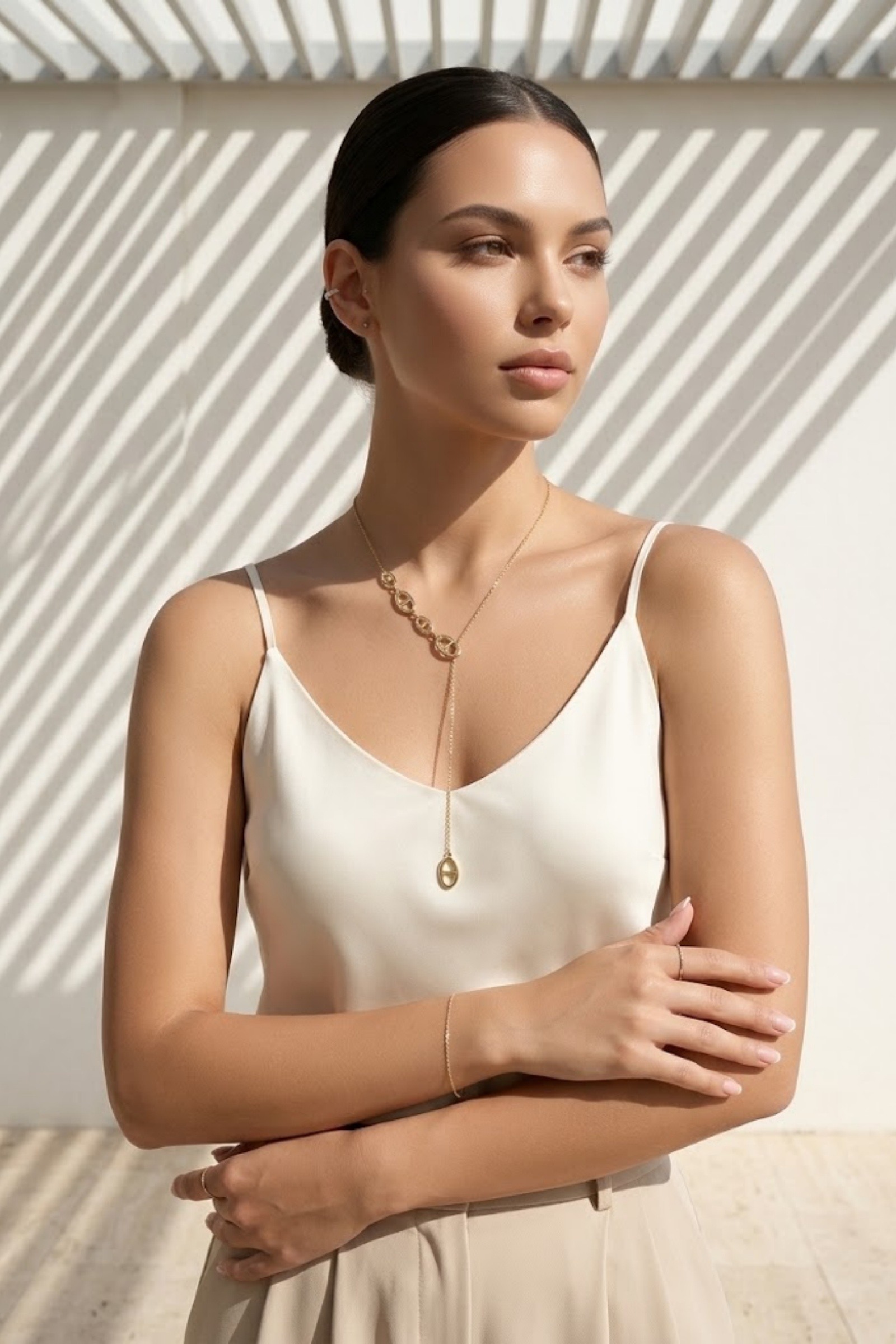 Großhändler Bellissima - Y-Kette mit Marine-Gliedern – Schick & Feminin