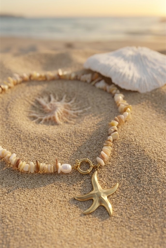 Grossiste Bellissima - Collier Étoile de Mer – Acier inoxydable et perles naturelles