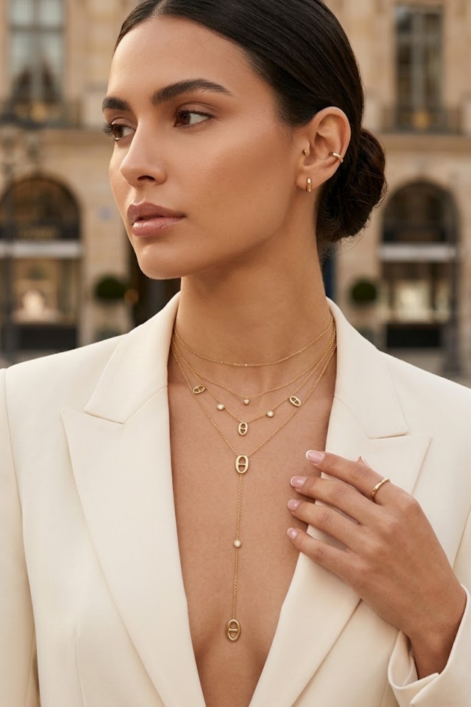 Grossiste Bellissima - Collier Double Rang Maille Marine – Élégance Tendance