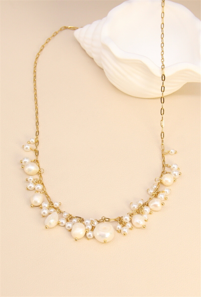 Grossiste Bellissima - Collier en acier inoxydable avec perles – Élégance subtile
