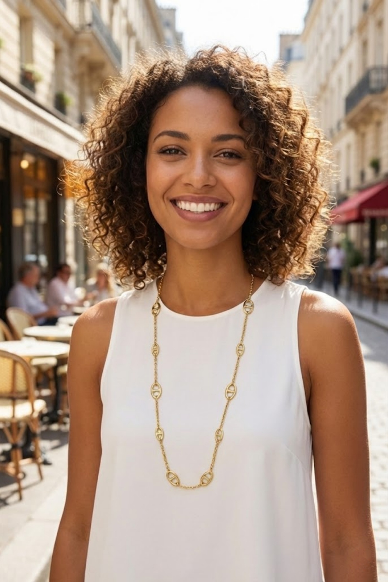 Grossiste Bellissima - Collier sautoir boucle marine doré – acier inoxydable