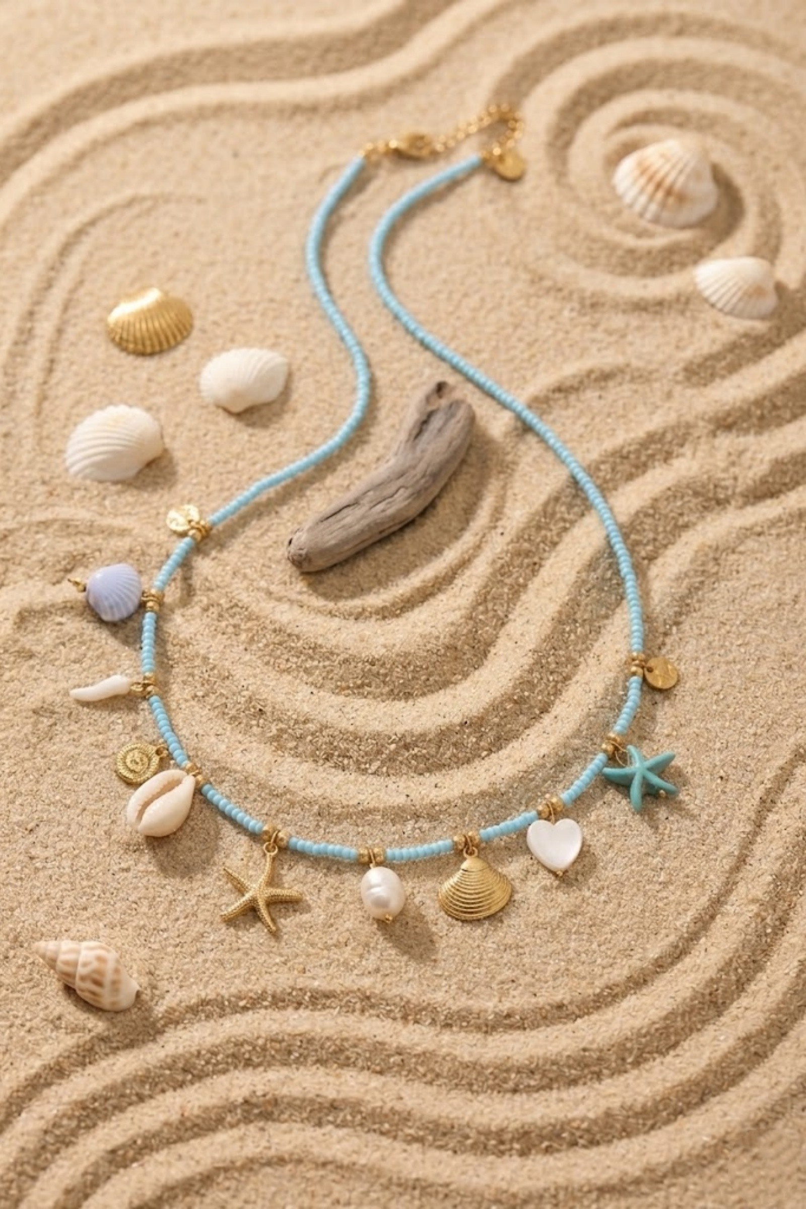 Grossiste Bellissima - Collier Perles & Breloques Marin – Élégance Océanique en Acier Inoxydable