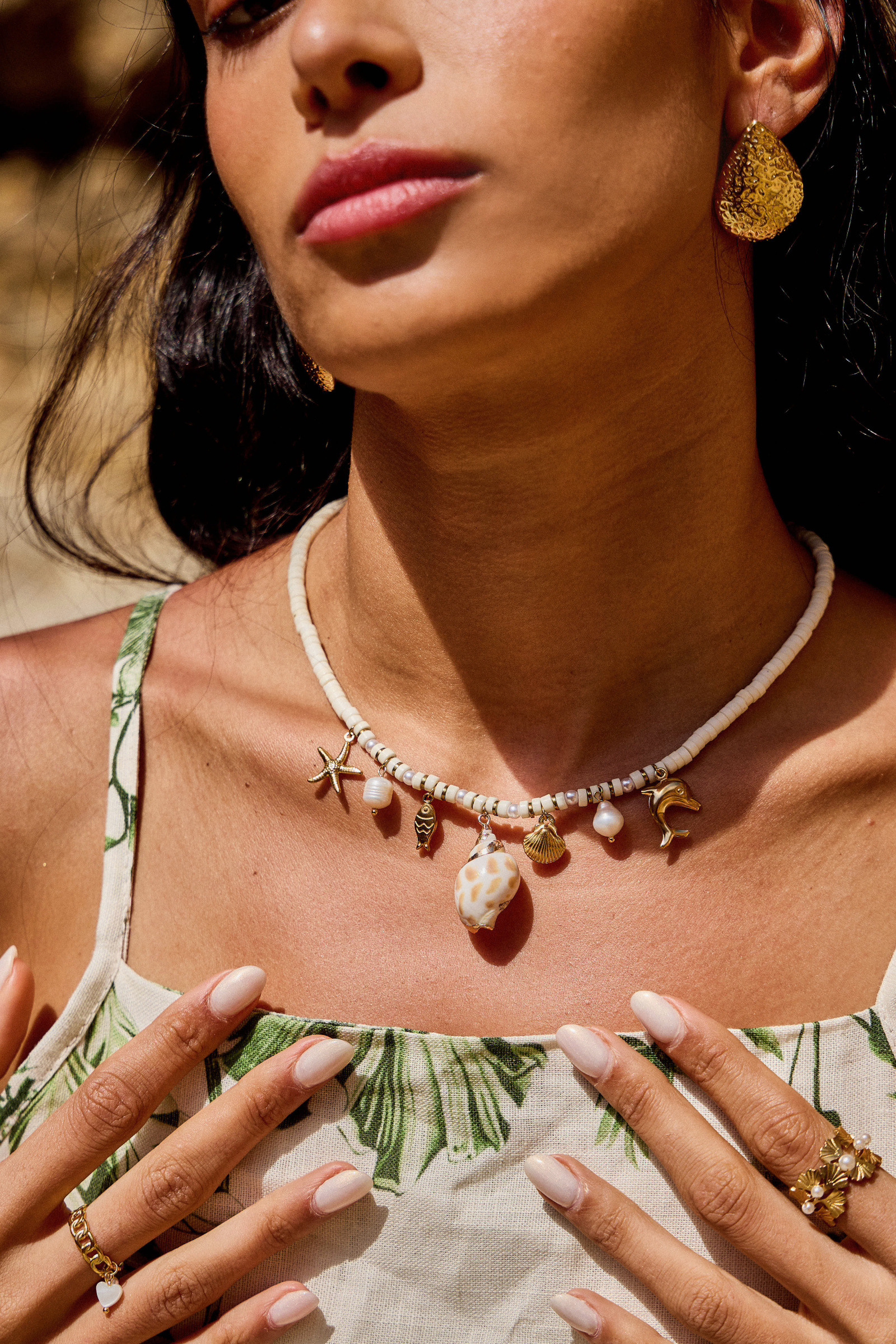 Wholesaler Bellissima - Pearls & mother -of -pearl collar - Stainless steel marine treasures