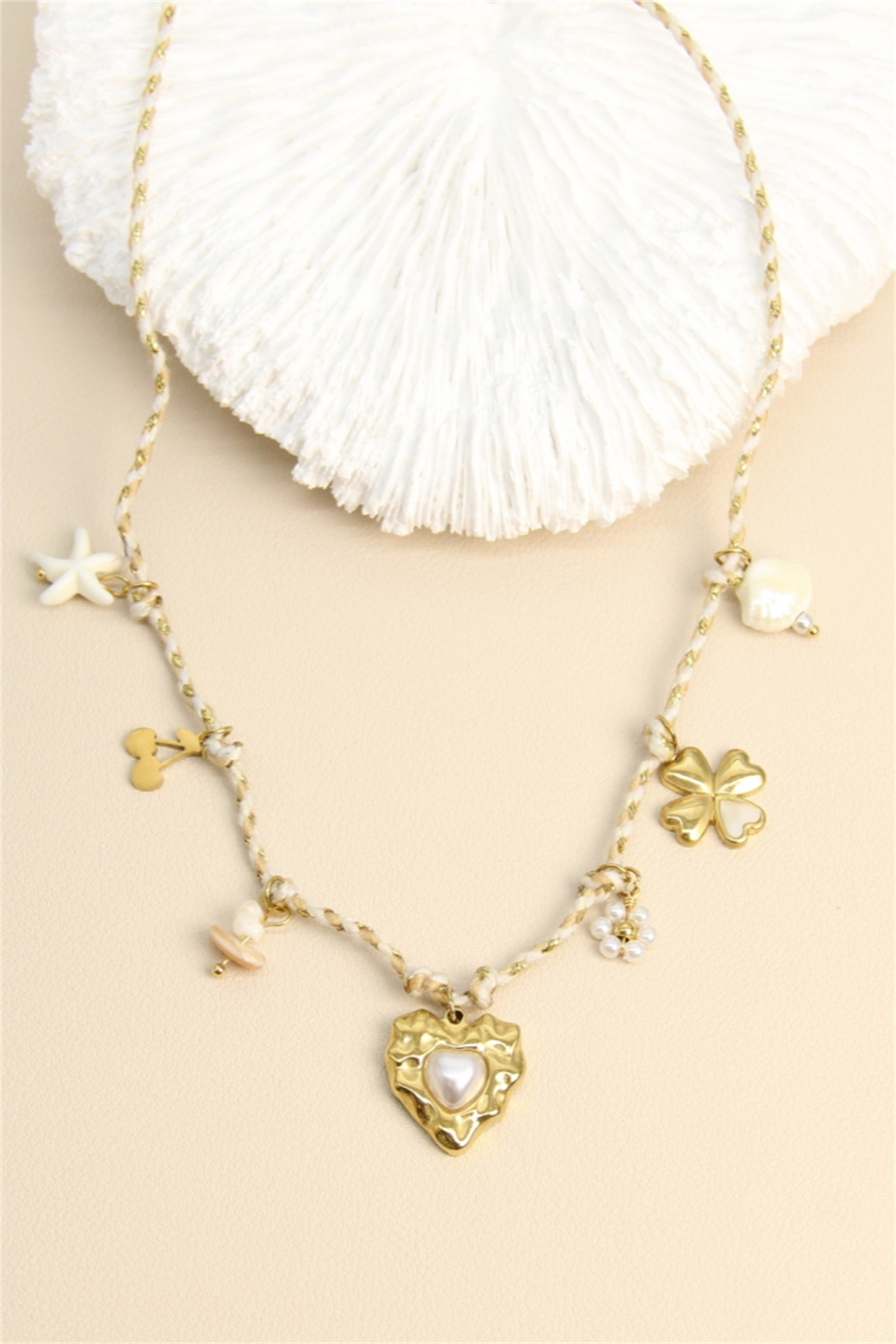 Grossiste Bellissima - Collier Cordon & Pampilles Dorées – Acier Inoxydable