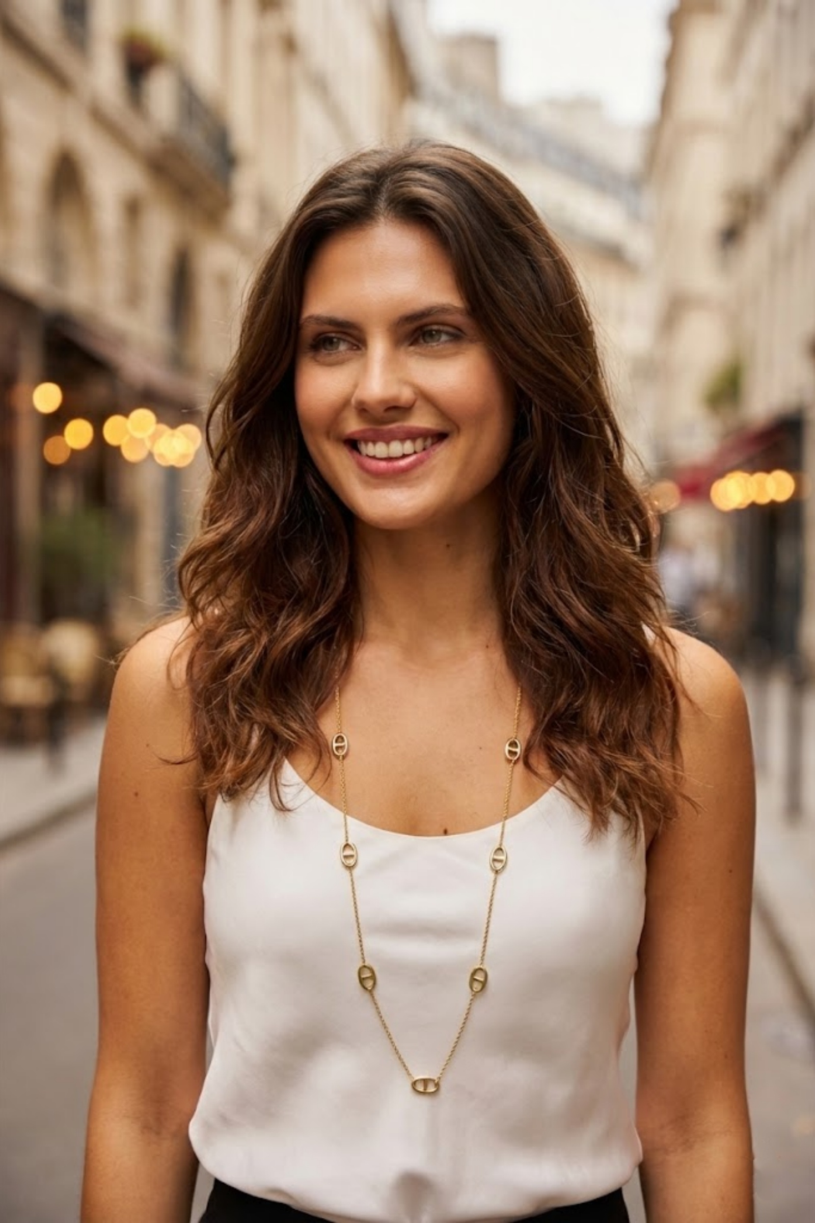 Grossiste Bellissima - Collier Long Sautoir maille Marine Doré – Chic intemporel en acier inoxydable