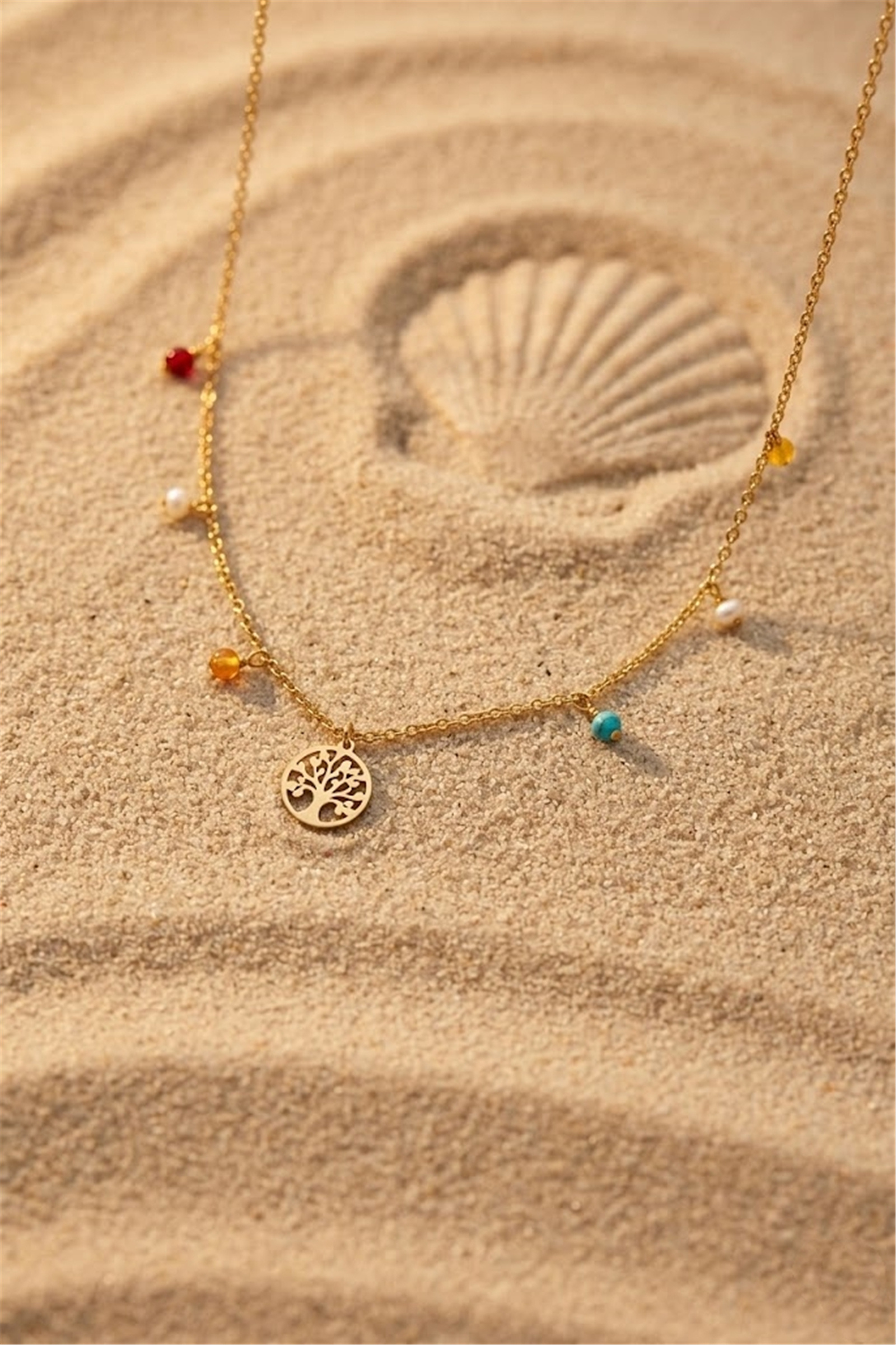 Grossiste Bellissima - Collier Arbre de Vie Multicolore Acier Inoxydable – Symbole & Élégance