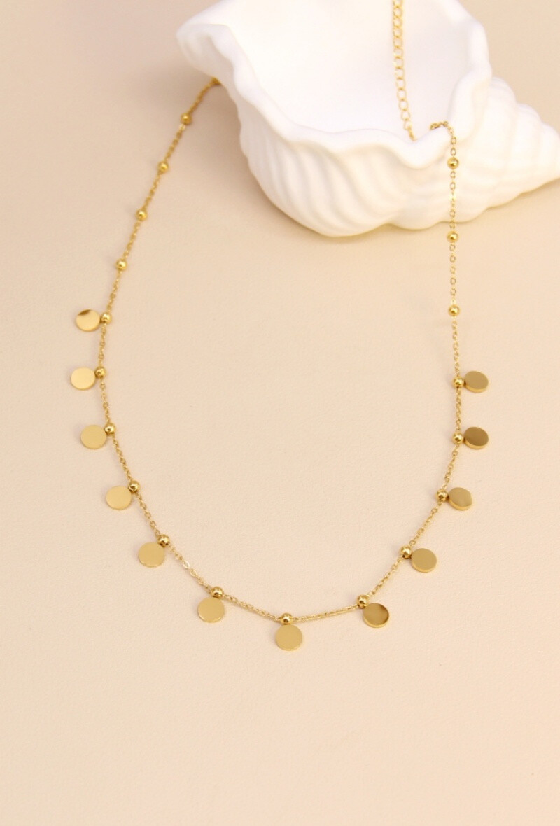 Wholesaler Bellissima - Stainless steel necklace - trendy round pendants