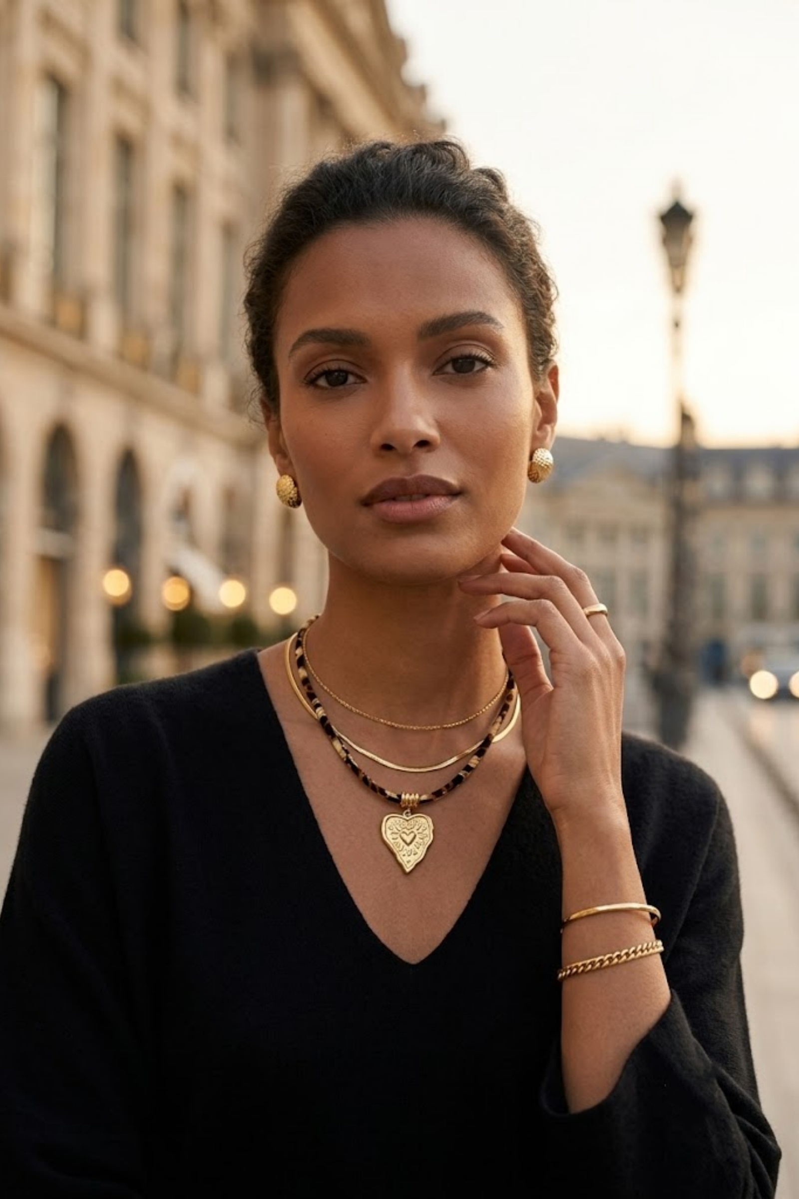 Grossiste Bellissima - Collier en acier inoxydable motif léopard et pendentif cœur