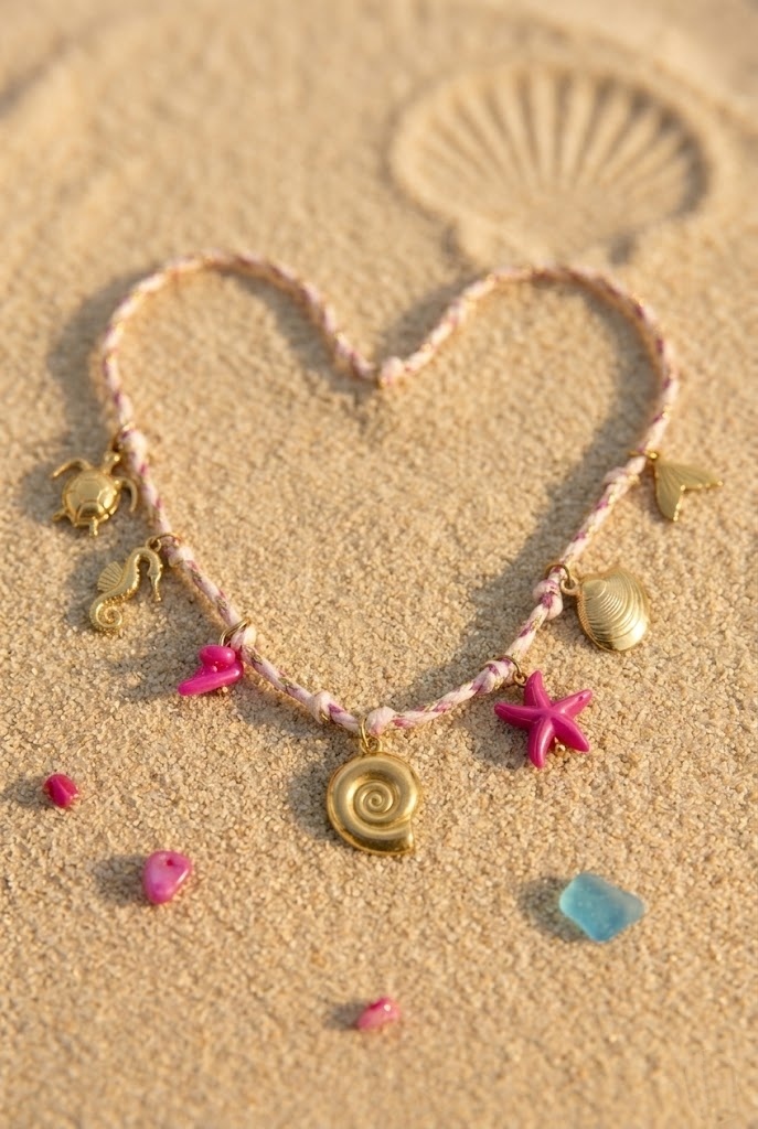 Grossiste Bellissima - Collier cordon rose – Acier inoxydable & breloques marines