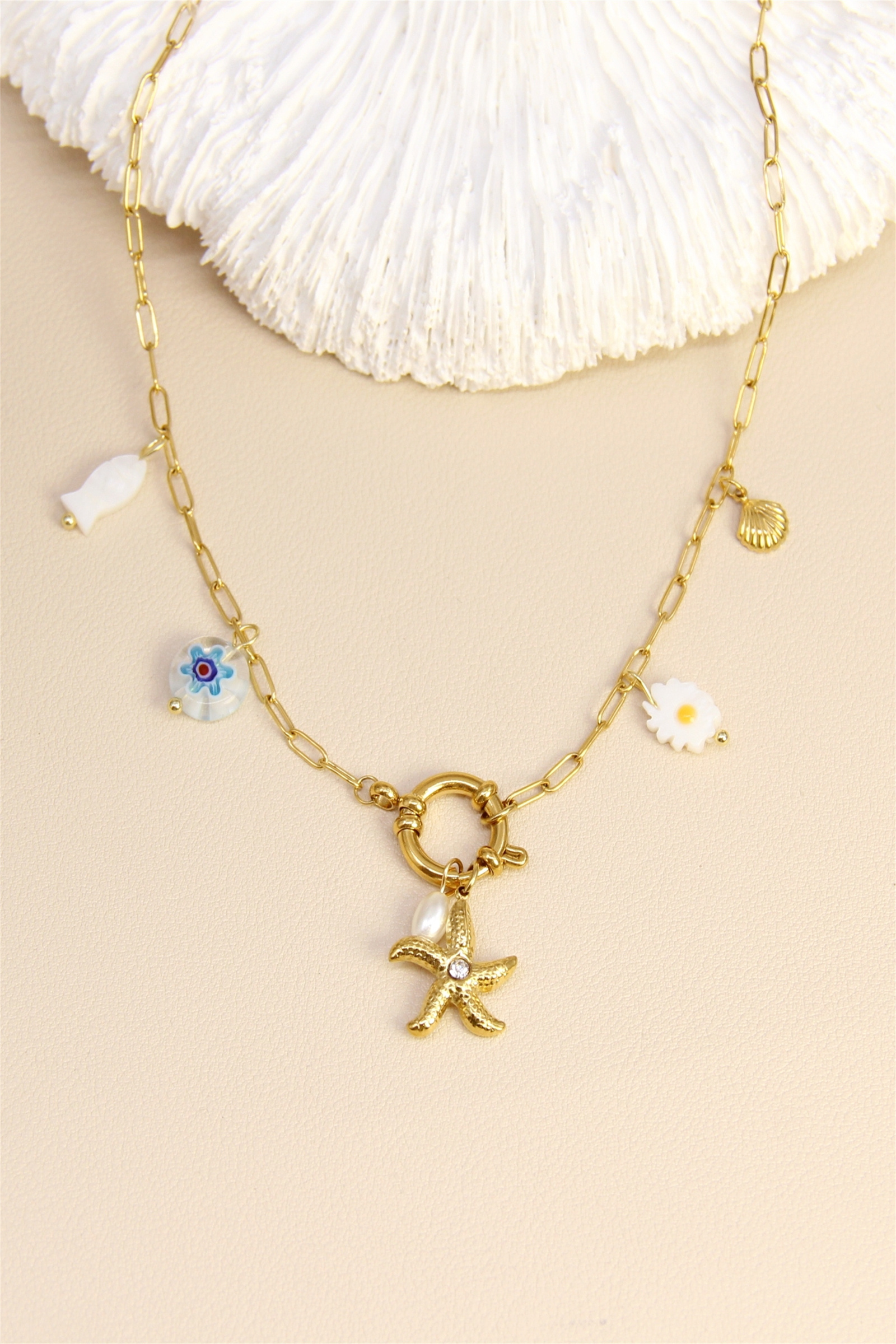 Grossiste Bellissima - COLLIER AVEC 6 CHARM'S INTERCHANGEABLES – ACIER INOXYDABLE