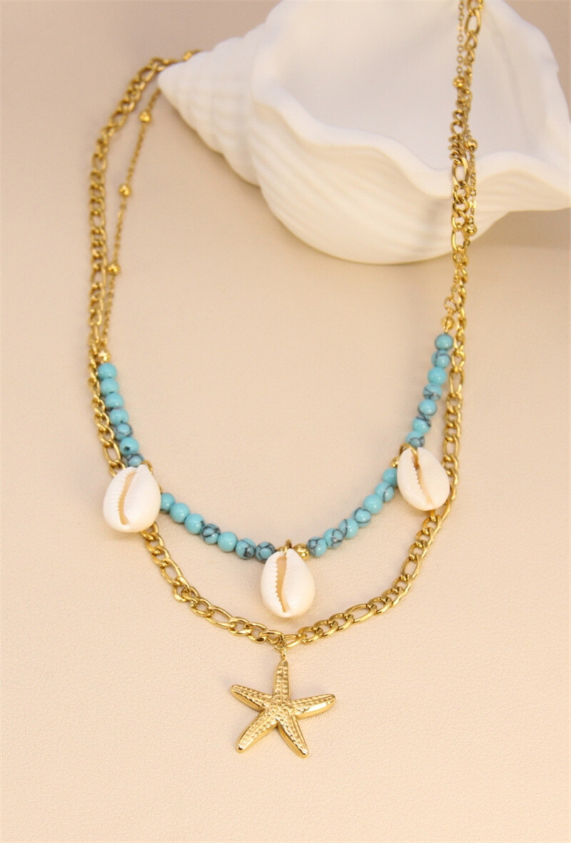 Grossiste Bellissima - Collier Coquillage Acier Inoxydable Élégant