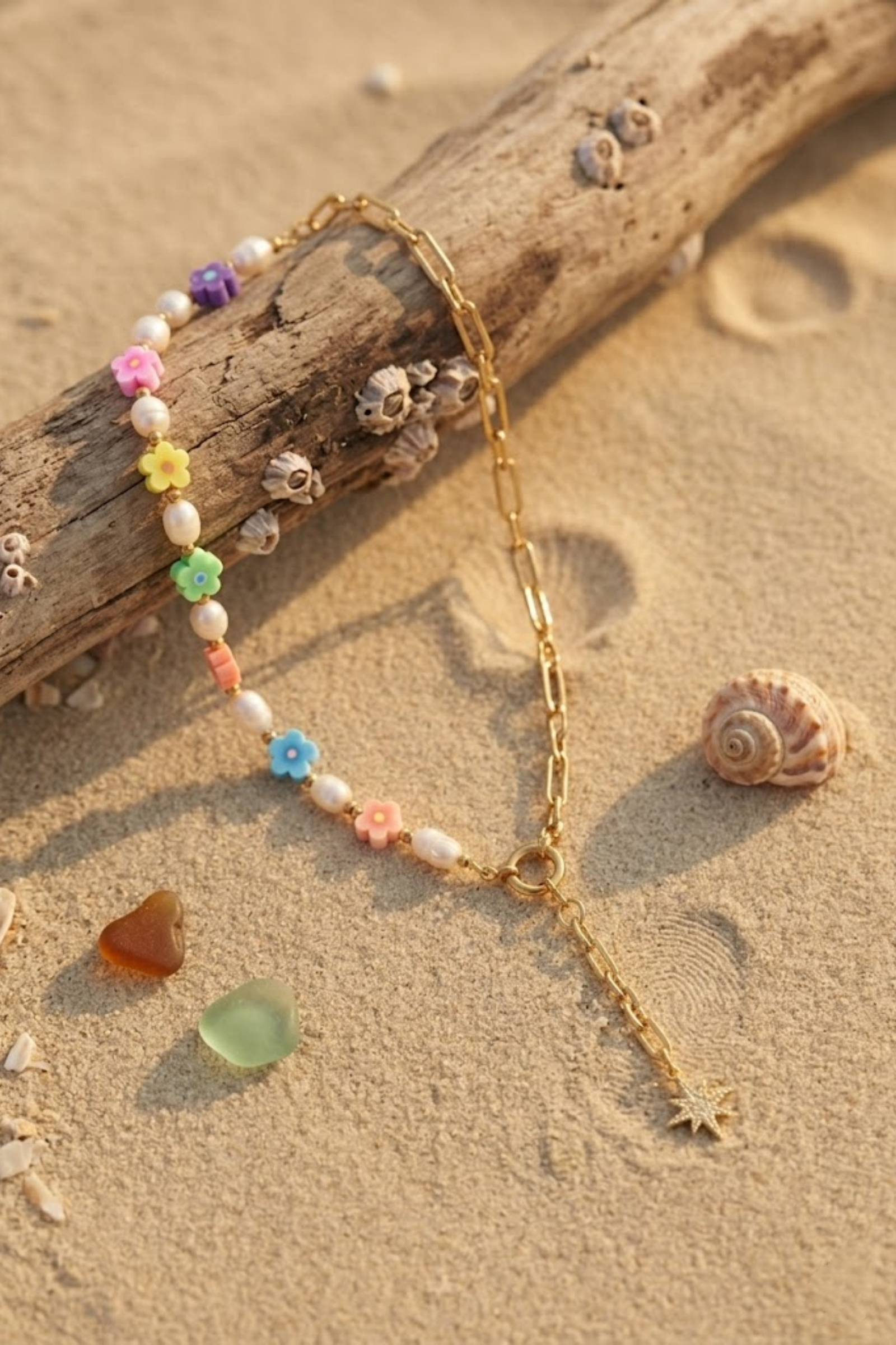 Grossiste Bellissima - Collier Perle Multicolore Asymétrique Acier Inoxydable – Tendance & Original