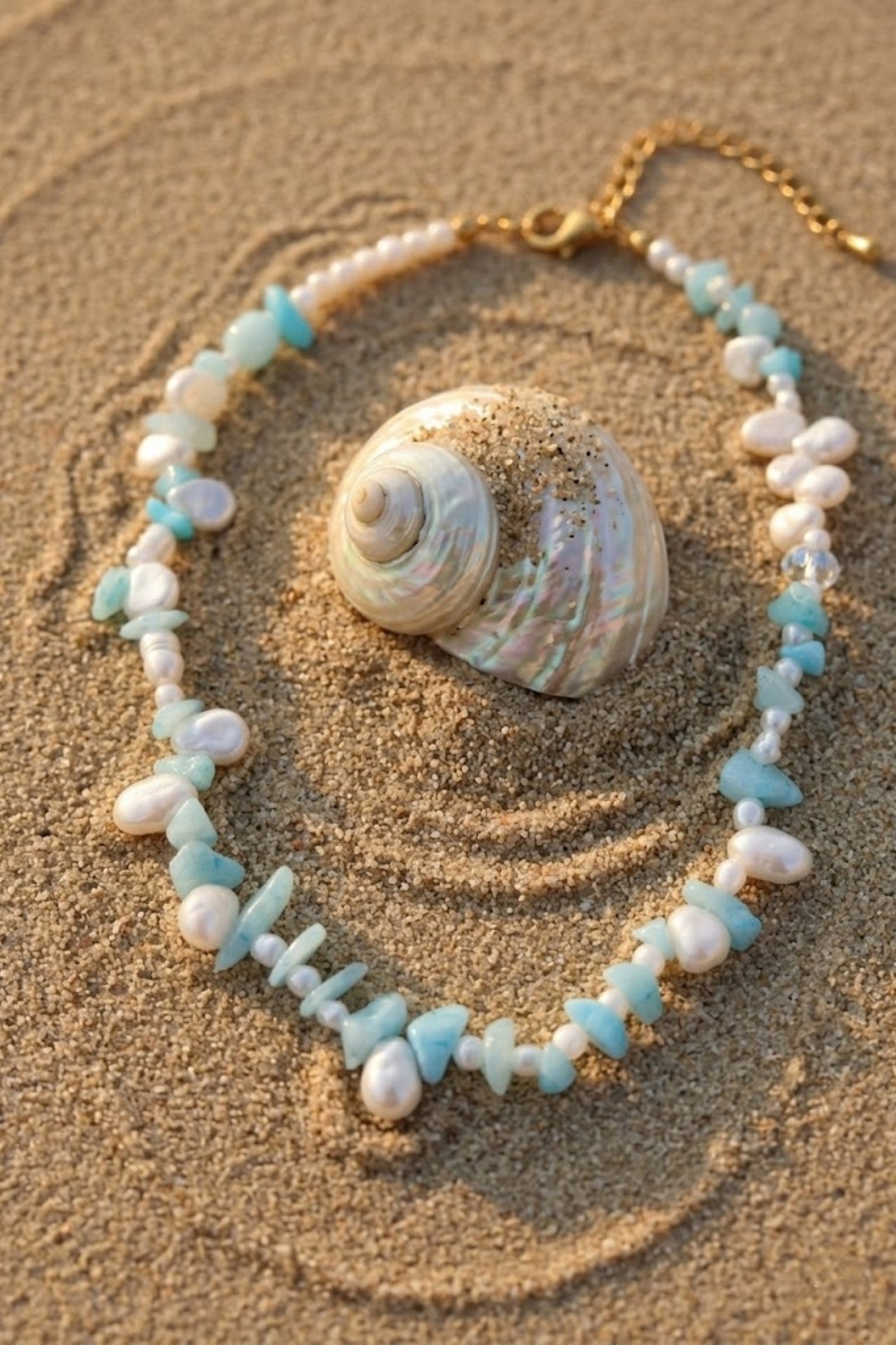 Grossiste Bellissima - Collier Perles & Pierres Bleues Acier Inoxydable – Esprit Fraîcheur