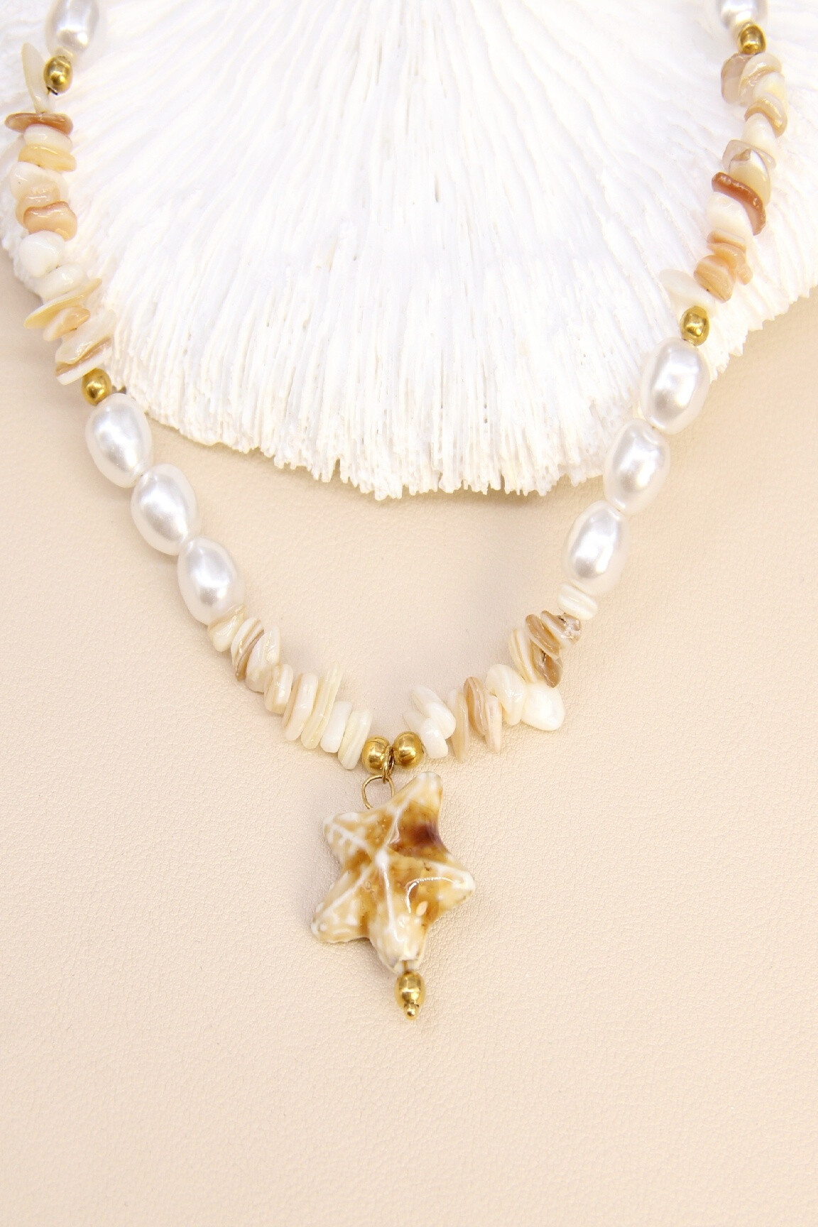 Wholesaler Bellissima - Starfish Necklace - Mother of Pearl & Pearls