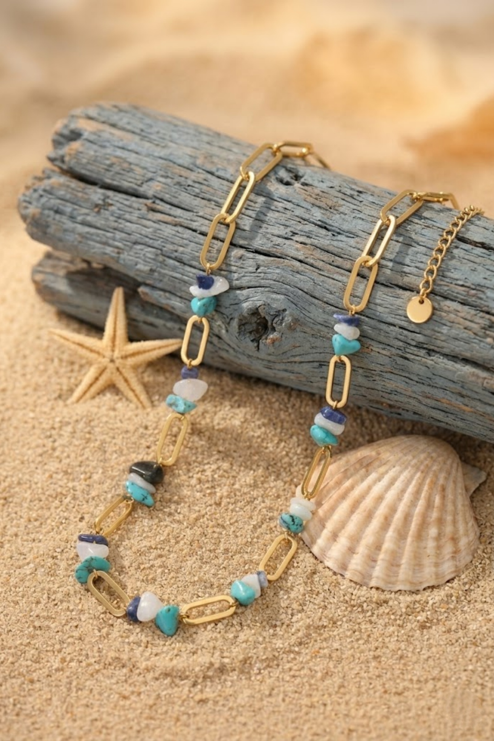 Grossiste Bellissima - Collier Pierre Naturelle Acier Inoxydable – Élégance Tendance
