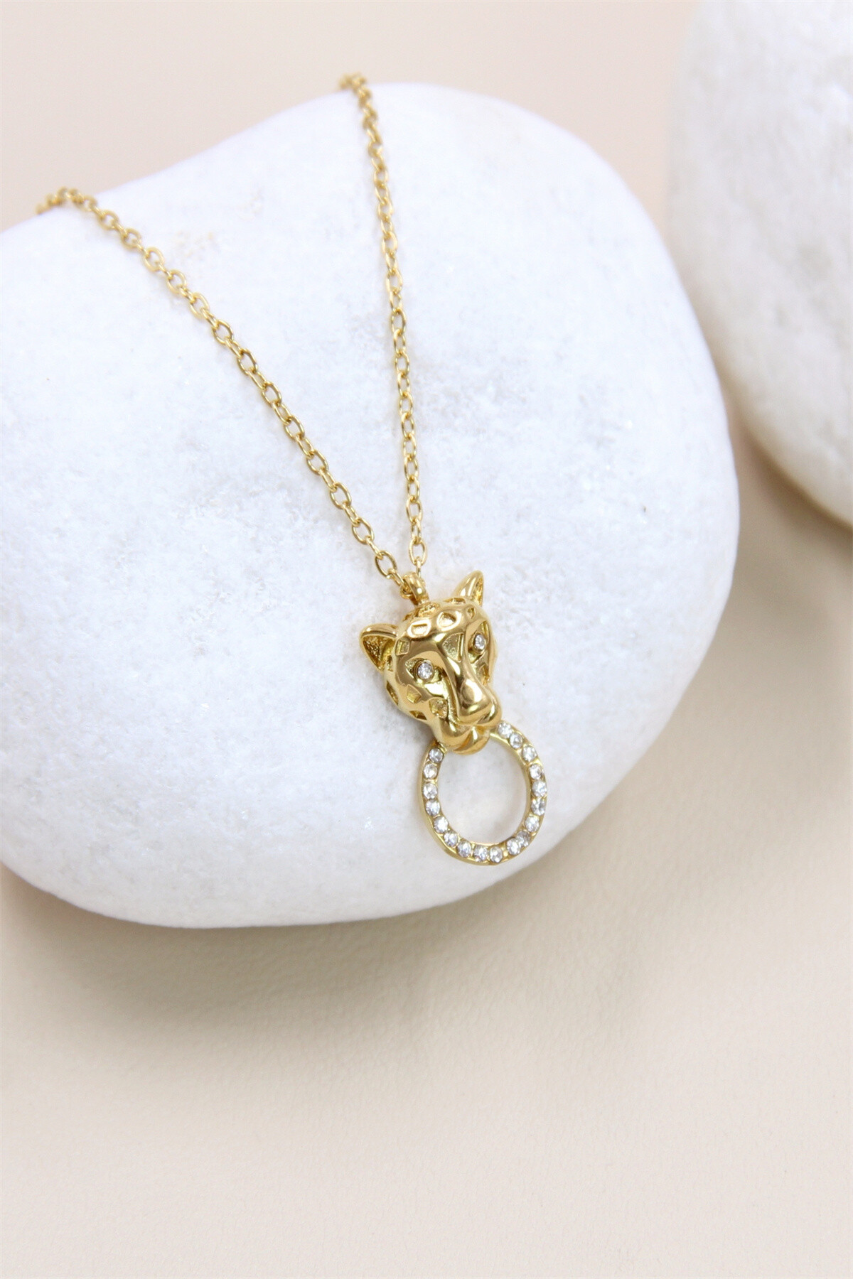 Wholesaler Bellissima - Lion head necklace in stainless steel - Power and radiance