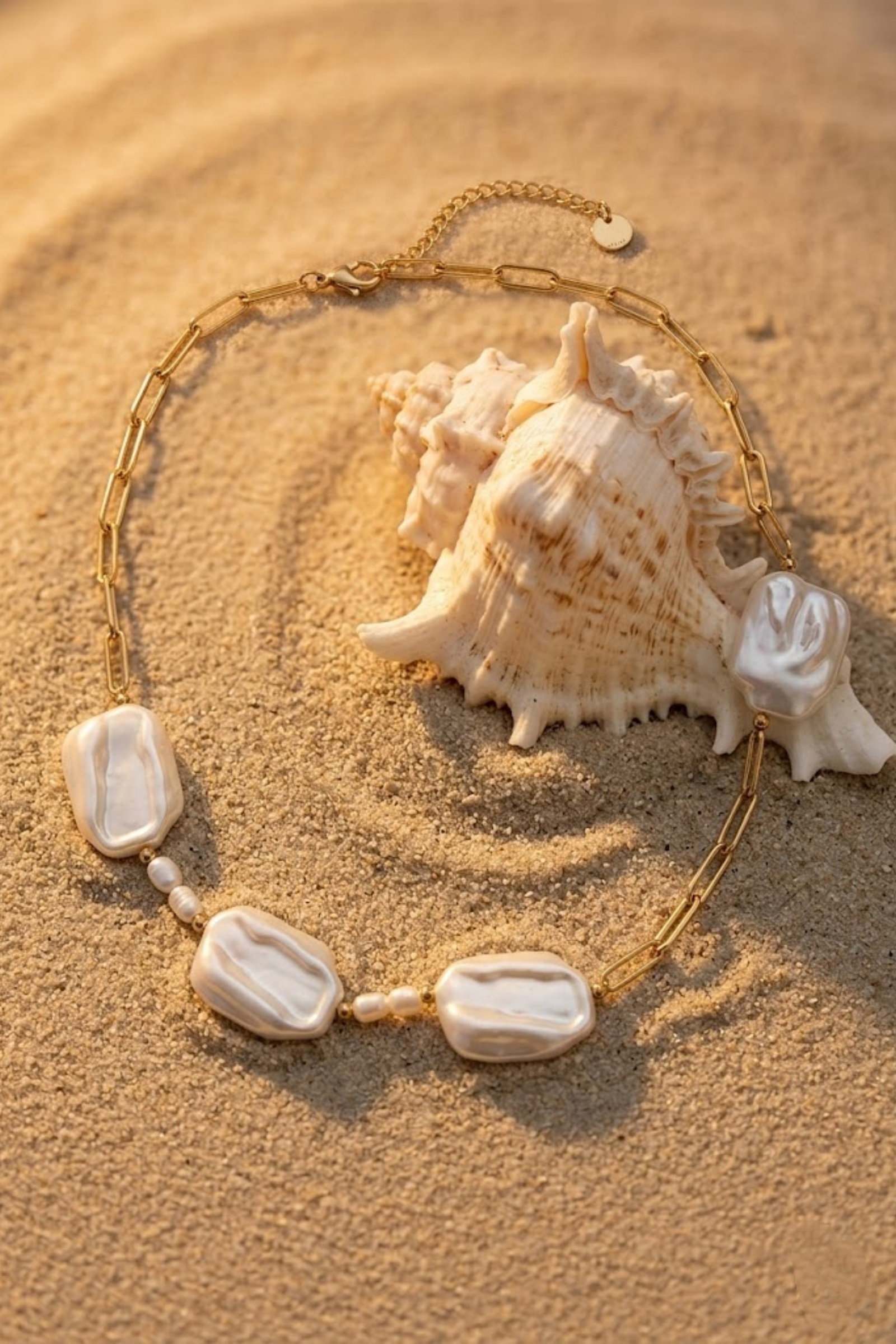 Grossiste Bellissima - Collier Perle Asymétrique Acier Inoxydable – Élégance Moderne