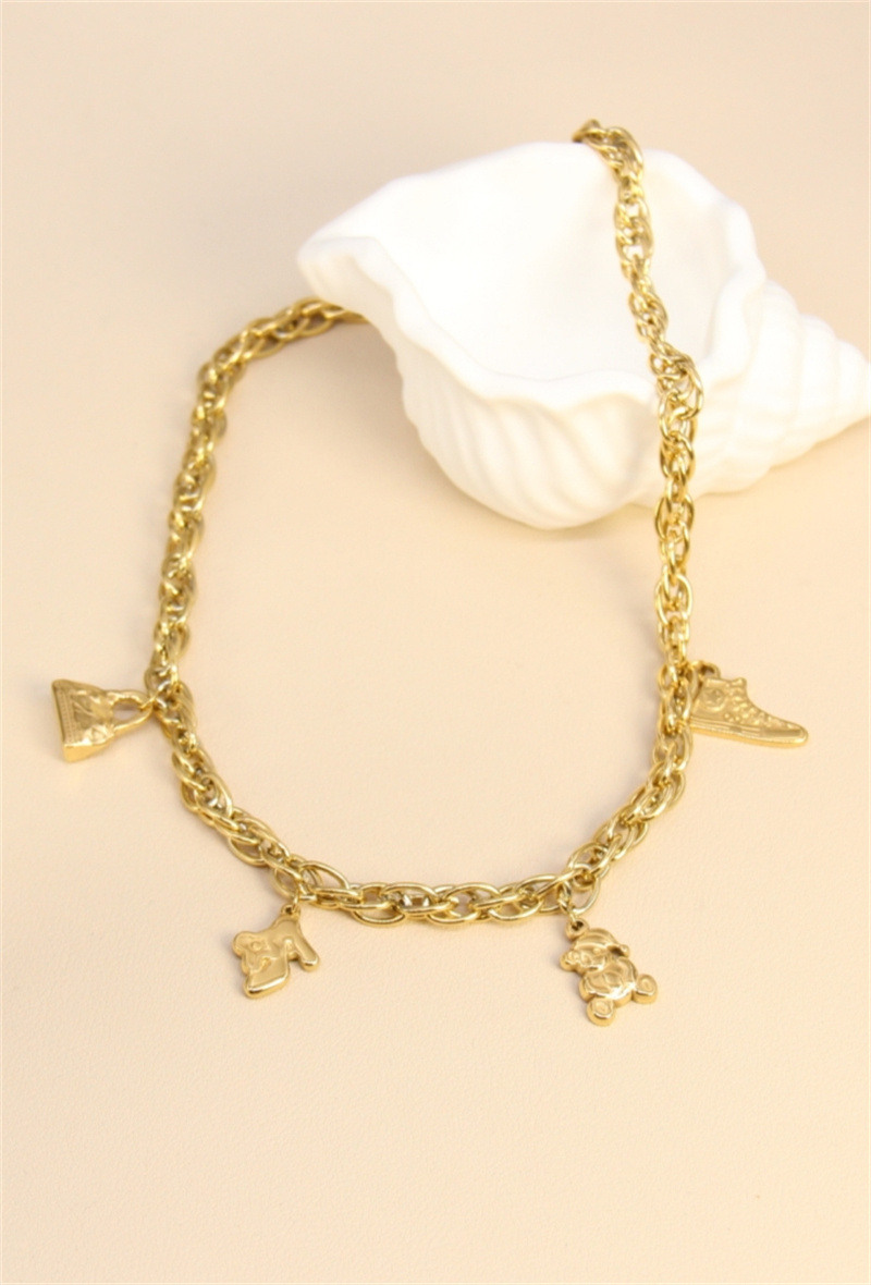 Grossiste Bellissima - Collier Orné de Breloques en Acier Inoxydable – Charme Unique