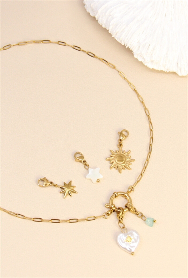 Wholesaler Bellissima - Customizable steel charm's necklace - Create your unique jewelry