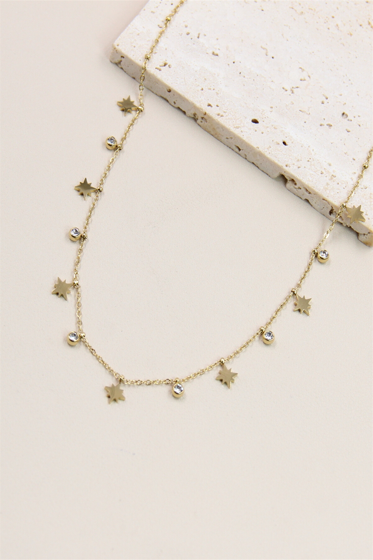 Grossista Bellissima - Collana decorata con stelle in acciaio inossidabile - design moderno