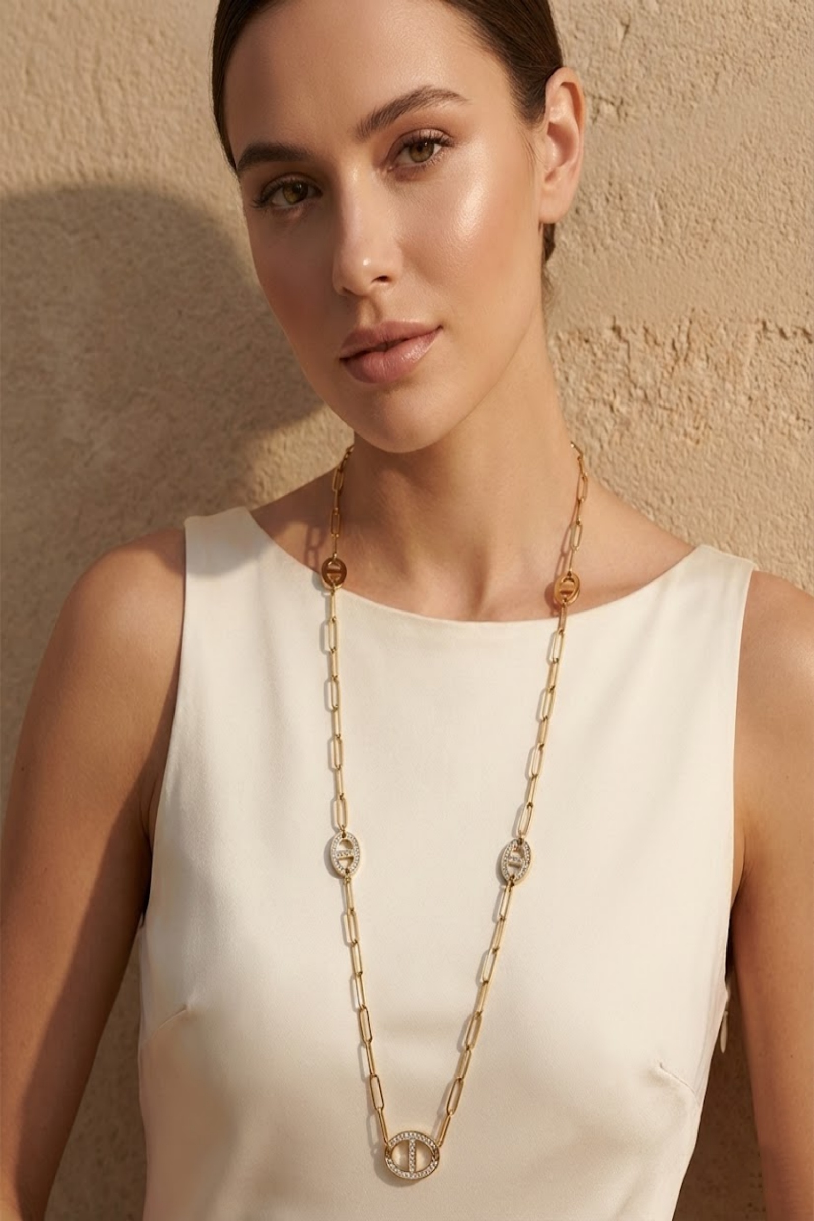 Grossiste Bellissima - Sautoir Maille Marine en Acier Inoxydable Doré & Argenté – Style Chic Premium