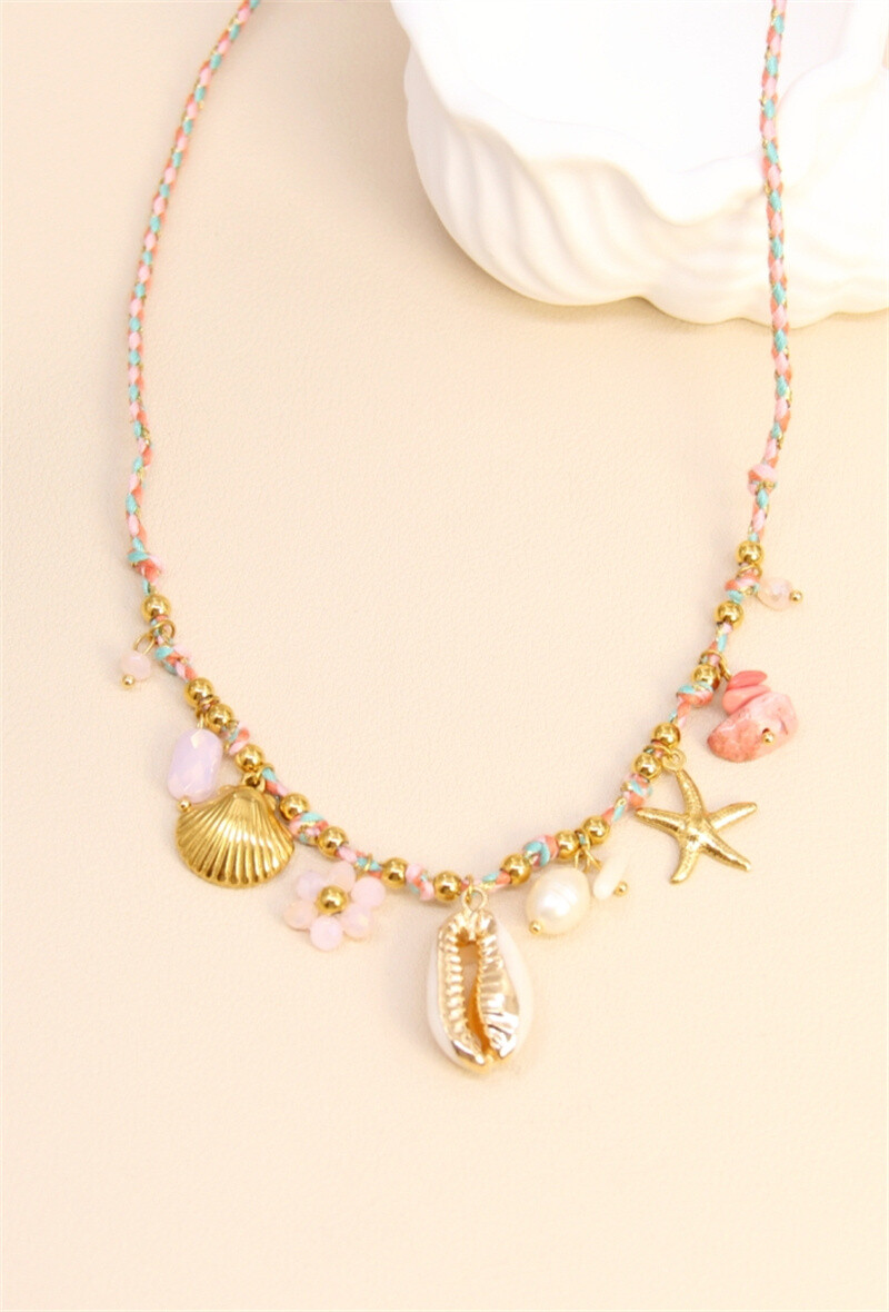 Wholesaler Bellissima - Stainless steel Charm's necklace - Marine shine and freshness