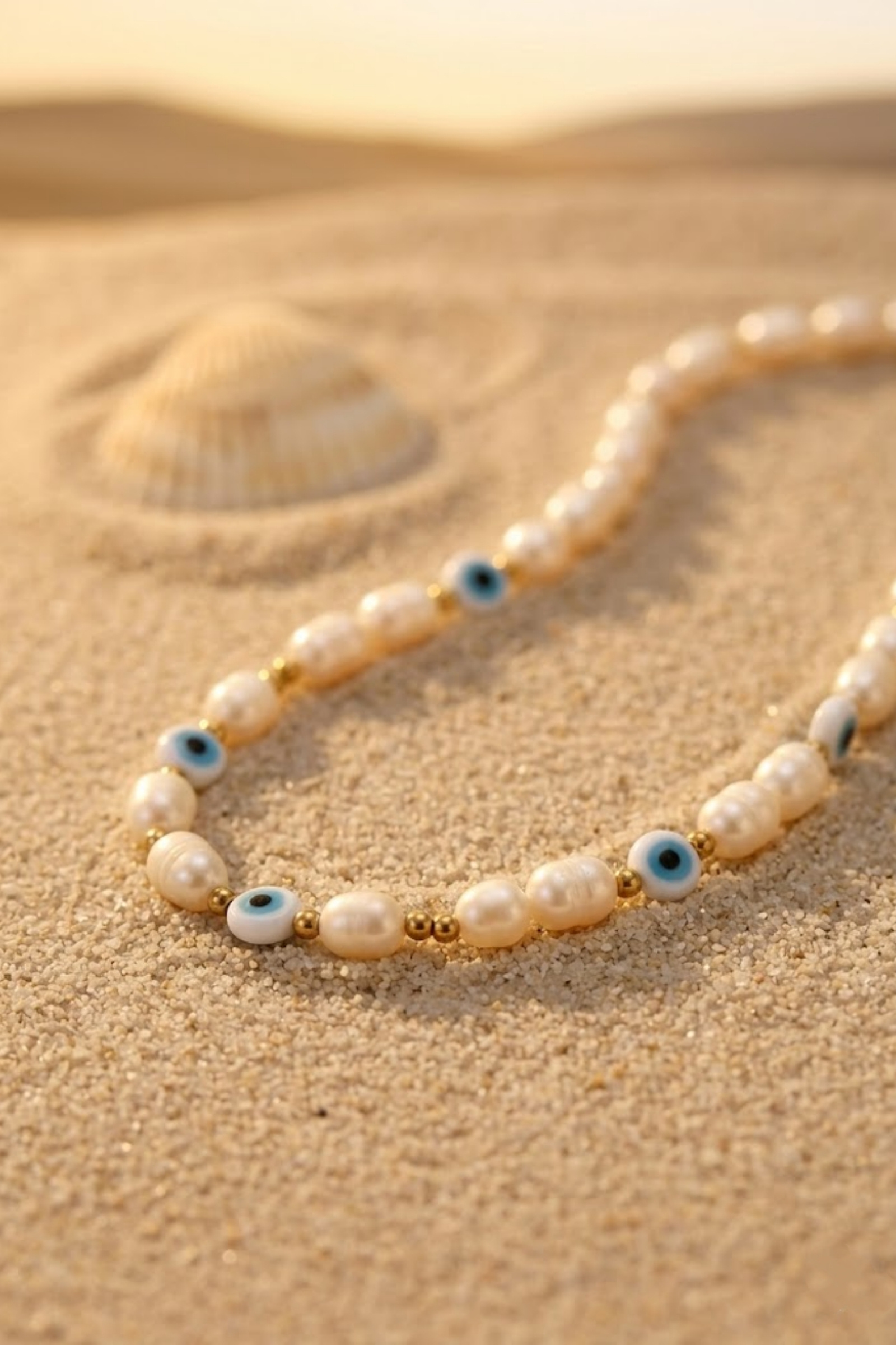 Grossiste Bellissima - Collier Perle de Culture Acier Inoxydable – Œil Protecteur Tendance