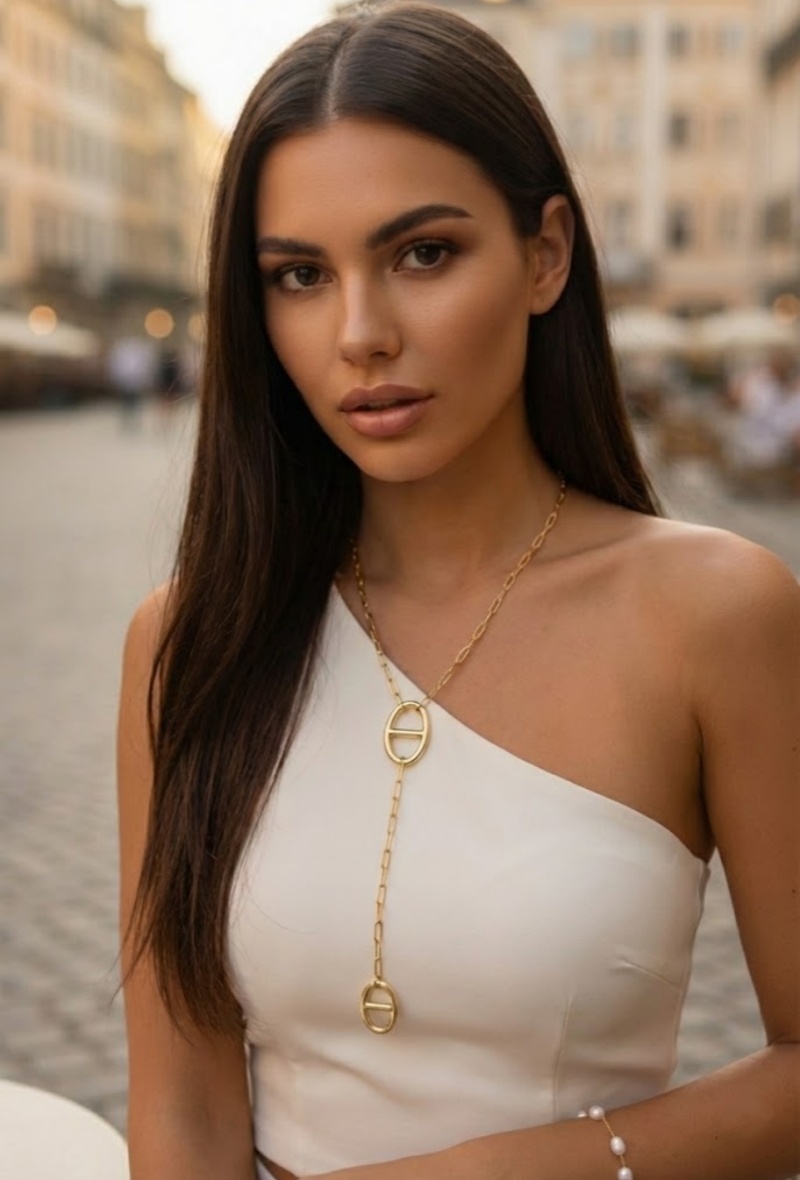 Grossiste Bellissima - Collier Long Sautoir Boucle Marine – Acier Inoxydable