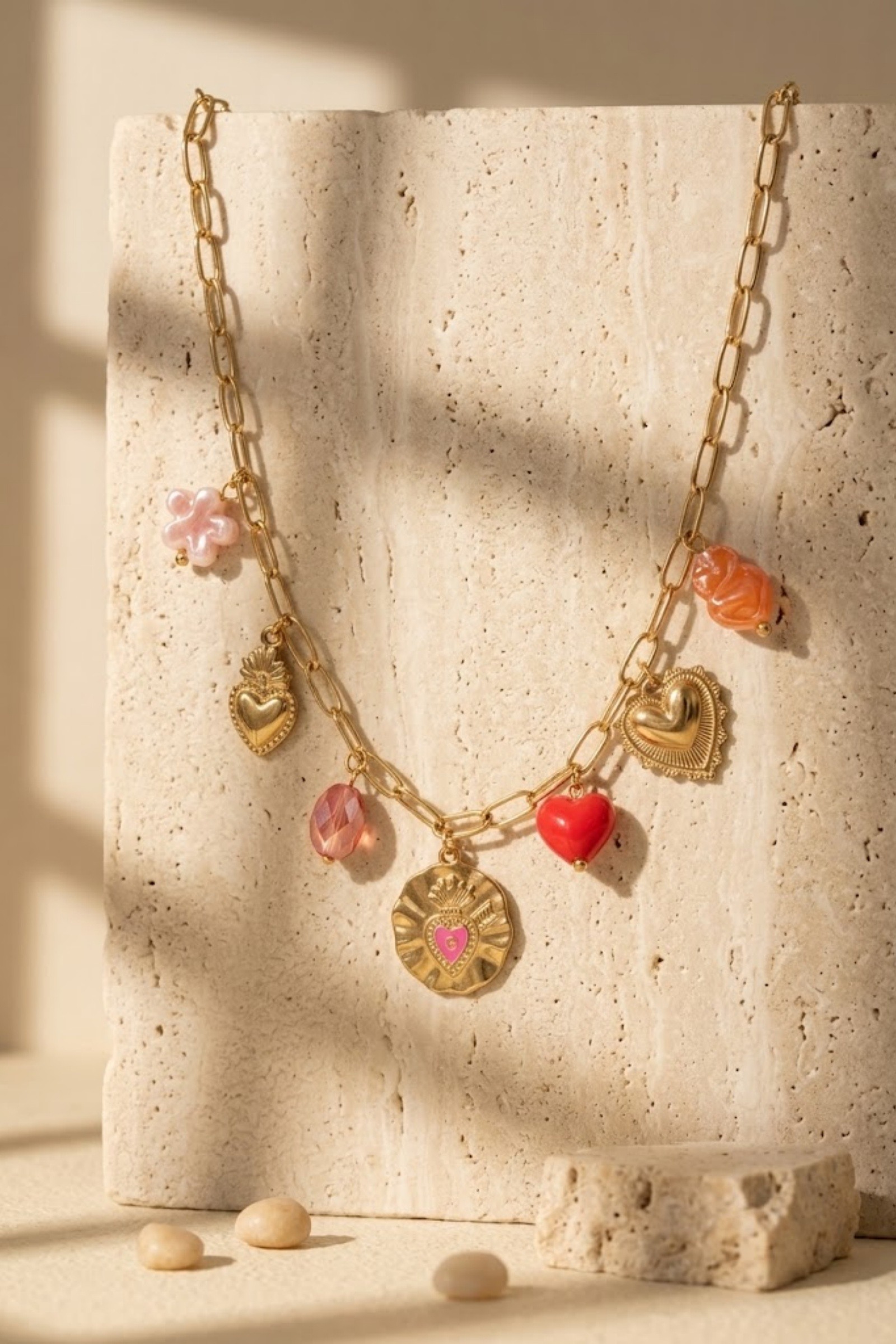 Grossista Bellissima - Collana con Charms in Acciaio Inossidabile